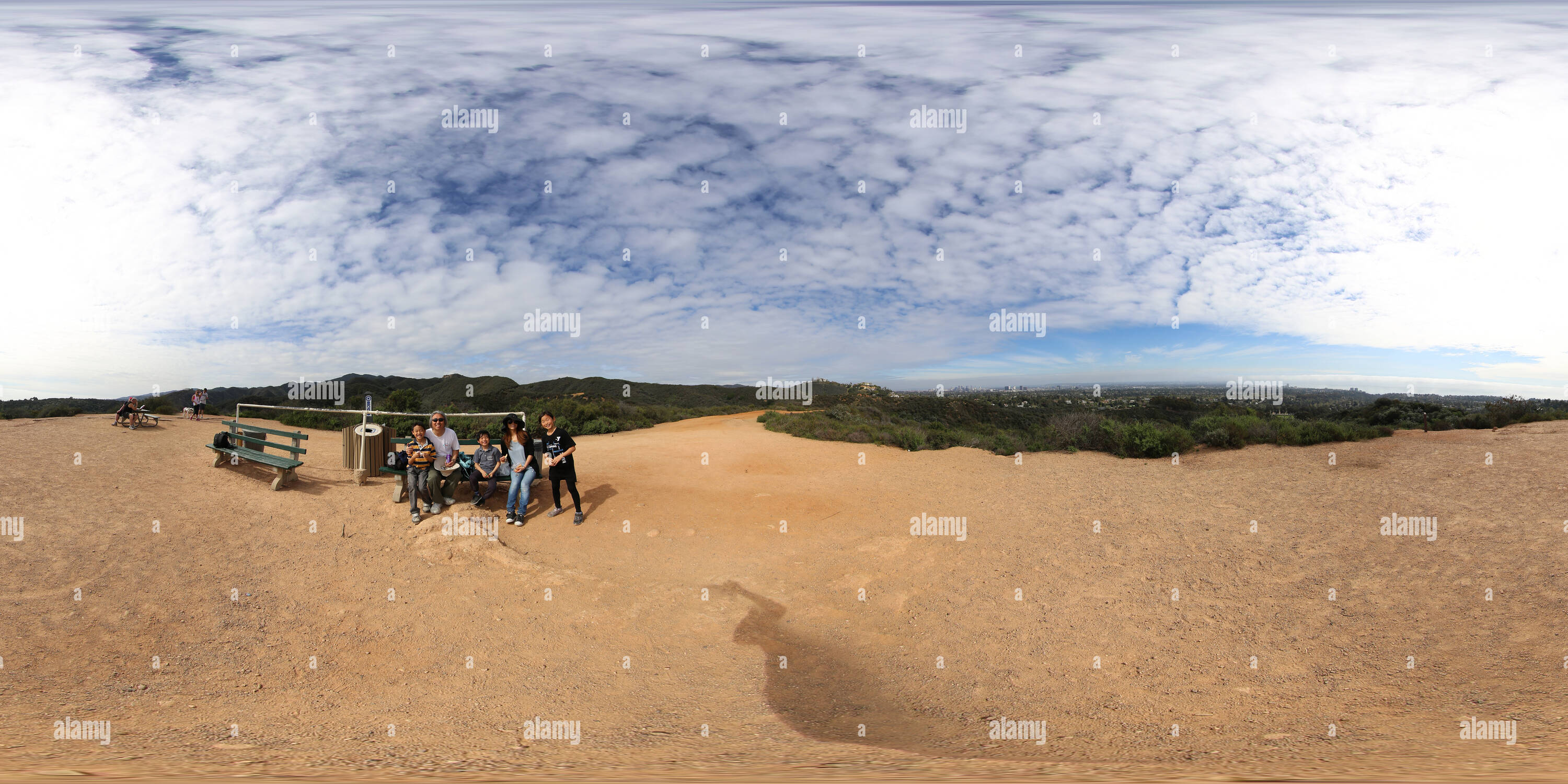 360 Grad Panorama Ansicht von Inspiration Point an Will Rogers State Park.