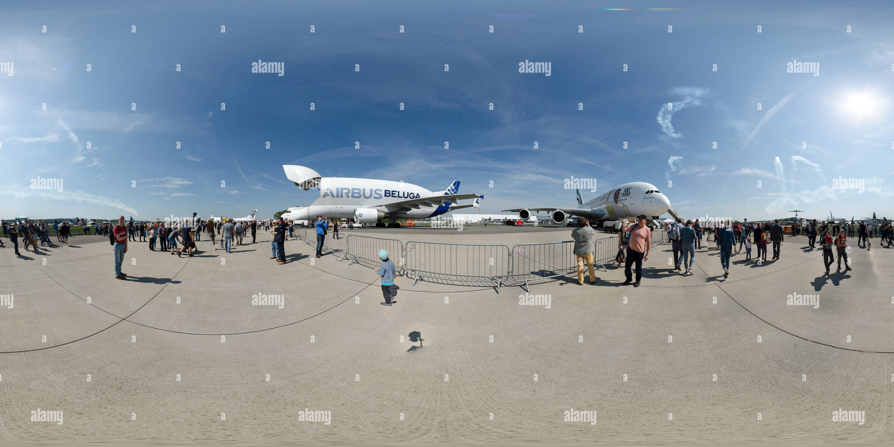 360 Grad Panorama Ansicht von ILA Berlin 2018, Luftfahrt Messe in Deutschland