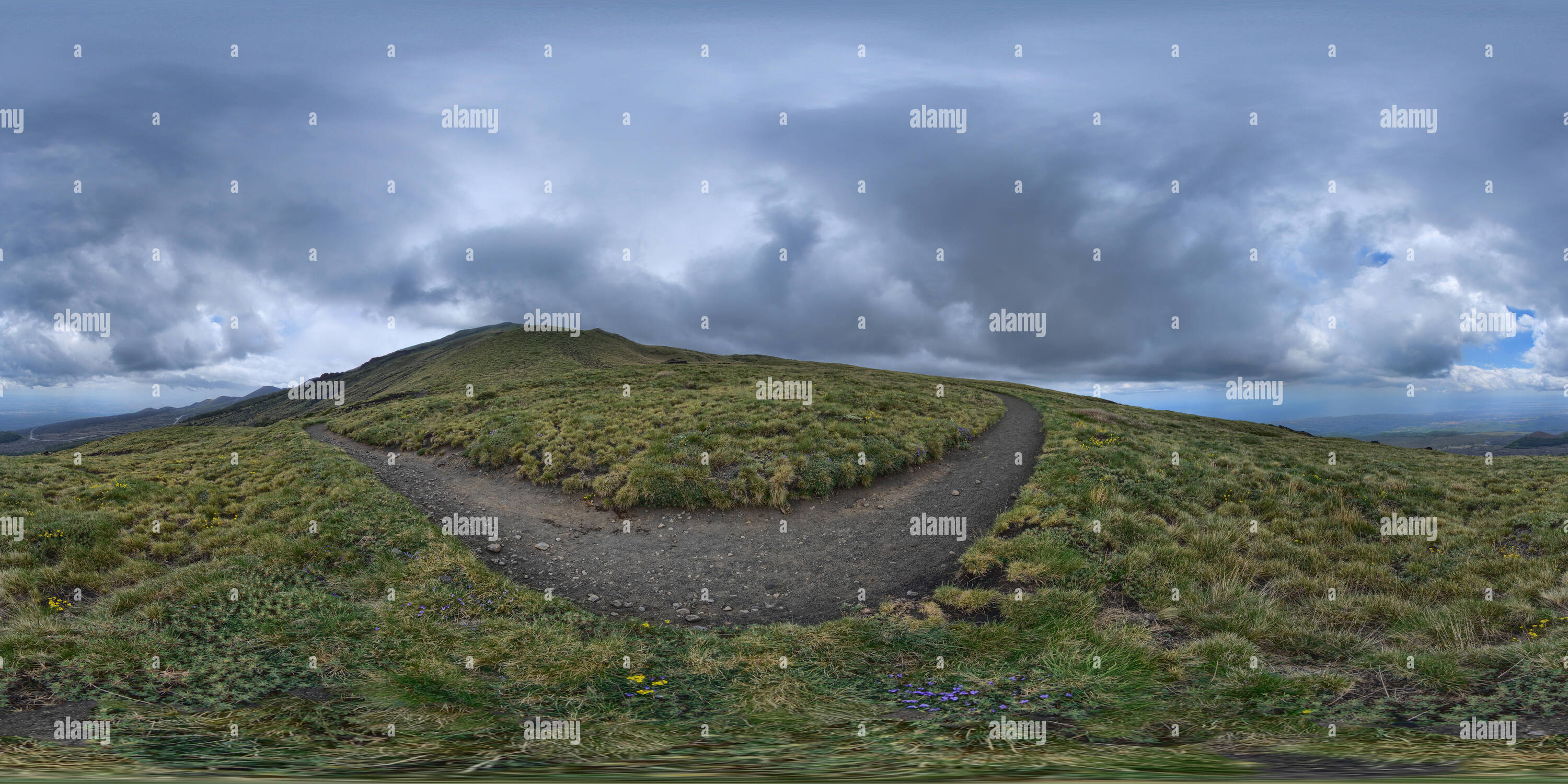 360 Grad Panorama Ansicht von Ätna, über dem chiena dell' asino"