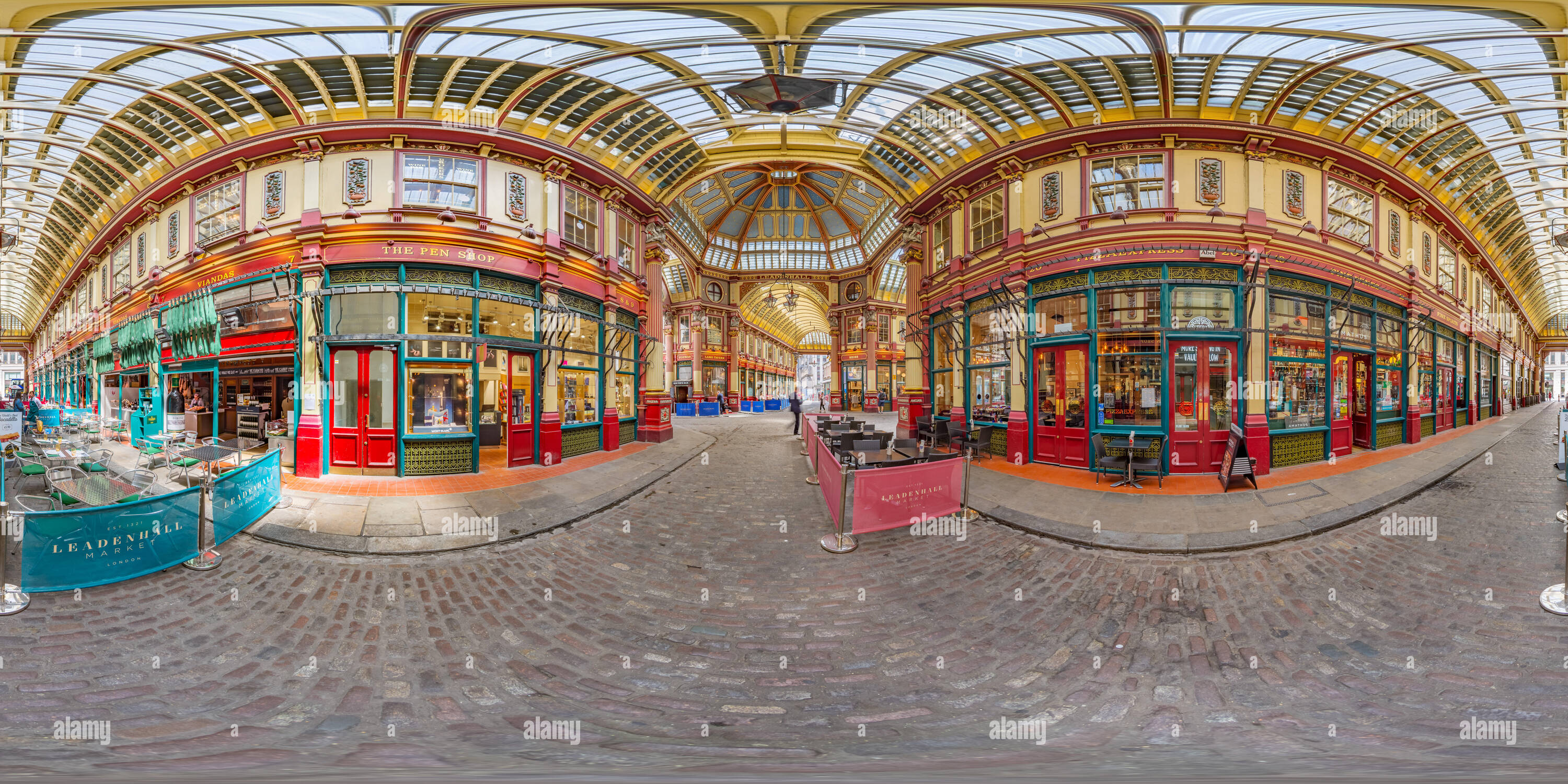 360 Grad Panorama Ansicht von 360 Leadenhall Market, London