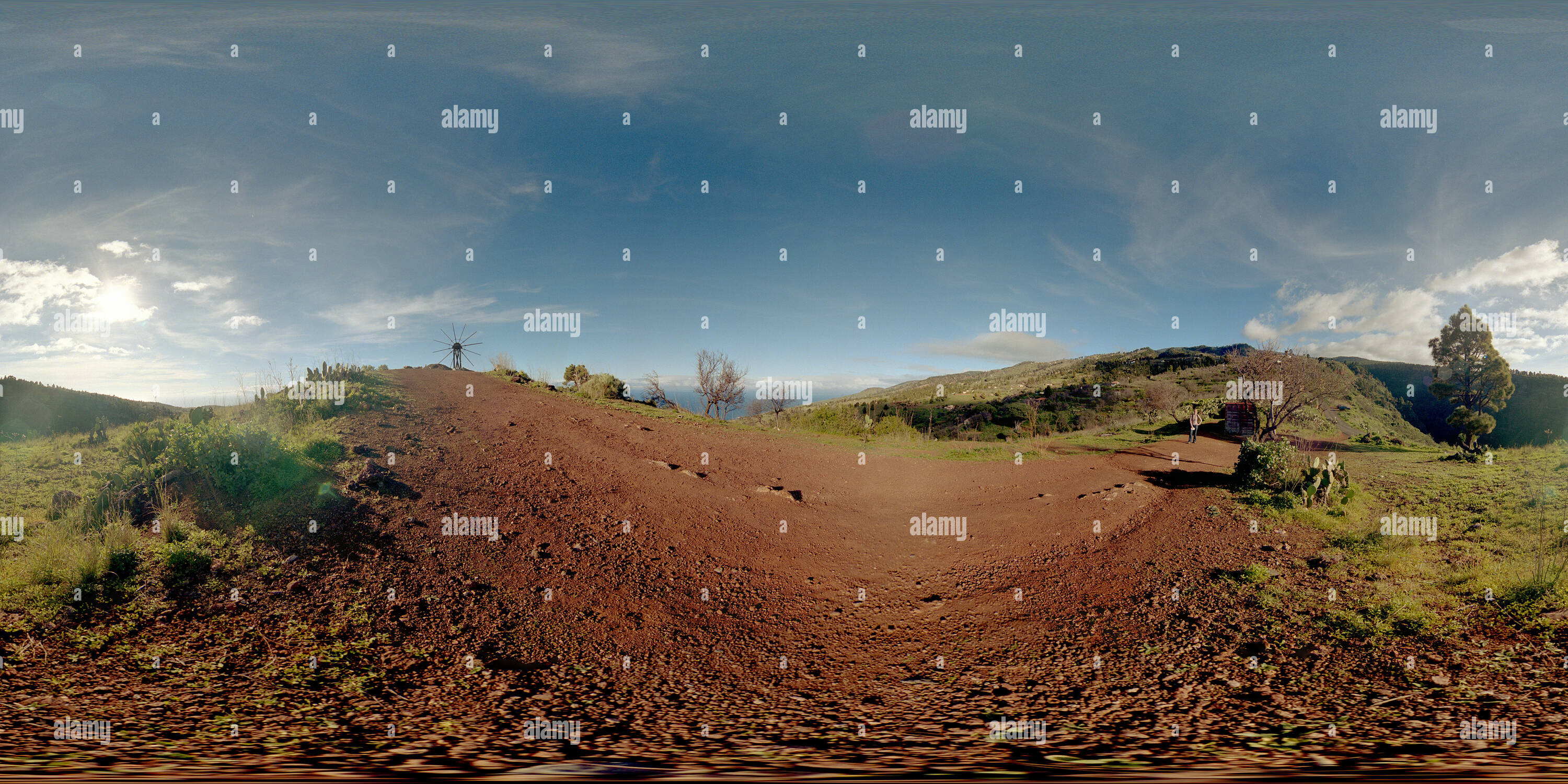 360 Grad Panorama Ansicht von Windmühle in der Nähe von Las Tricias