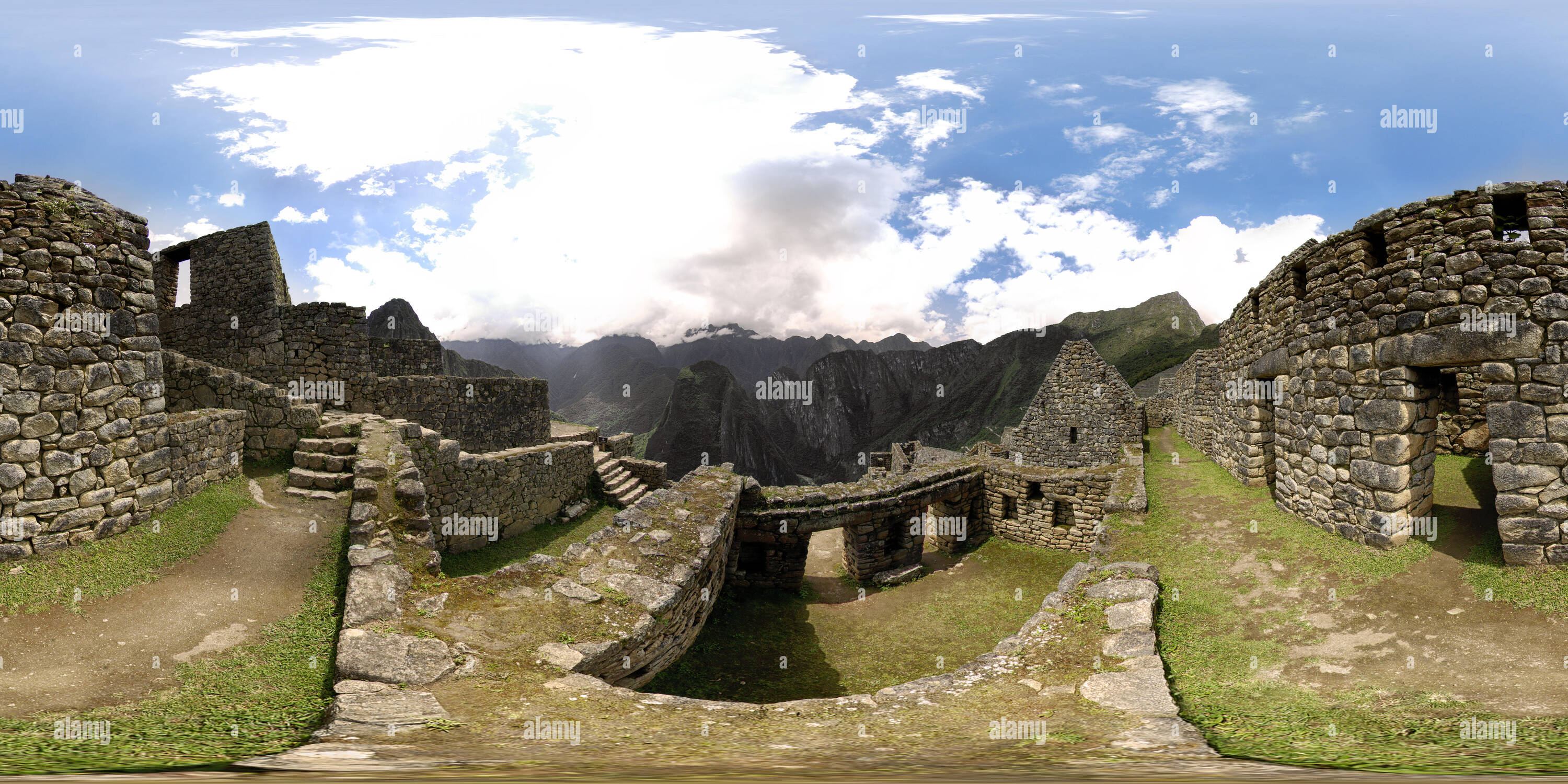 360 Grad Panorama Ansicht von Die Wohngegend - Machu Picchu, Peru
