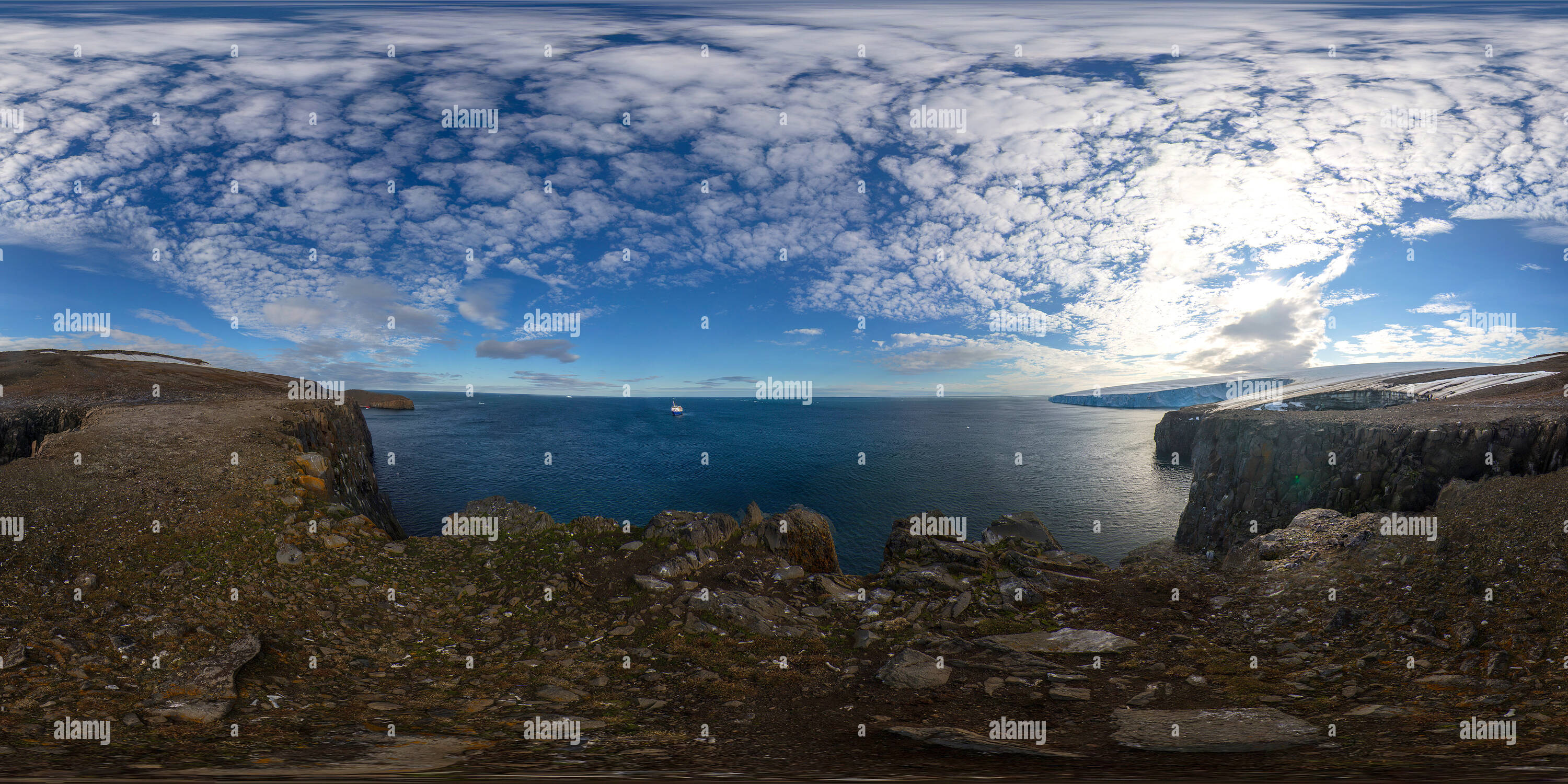 360 °-Ansicht auf Kap Fligeli, Rudolf Insel, Franz Josef Land - Alamy