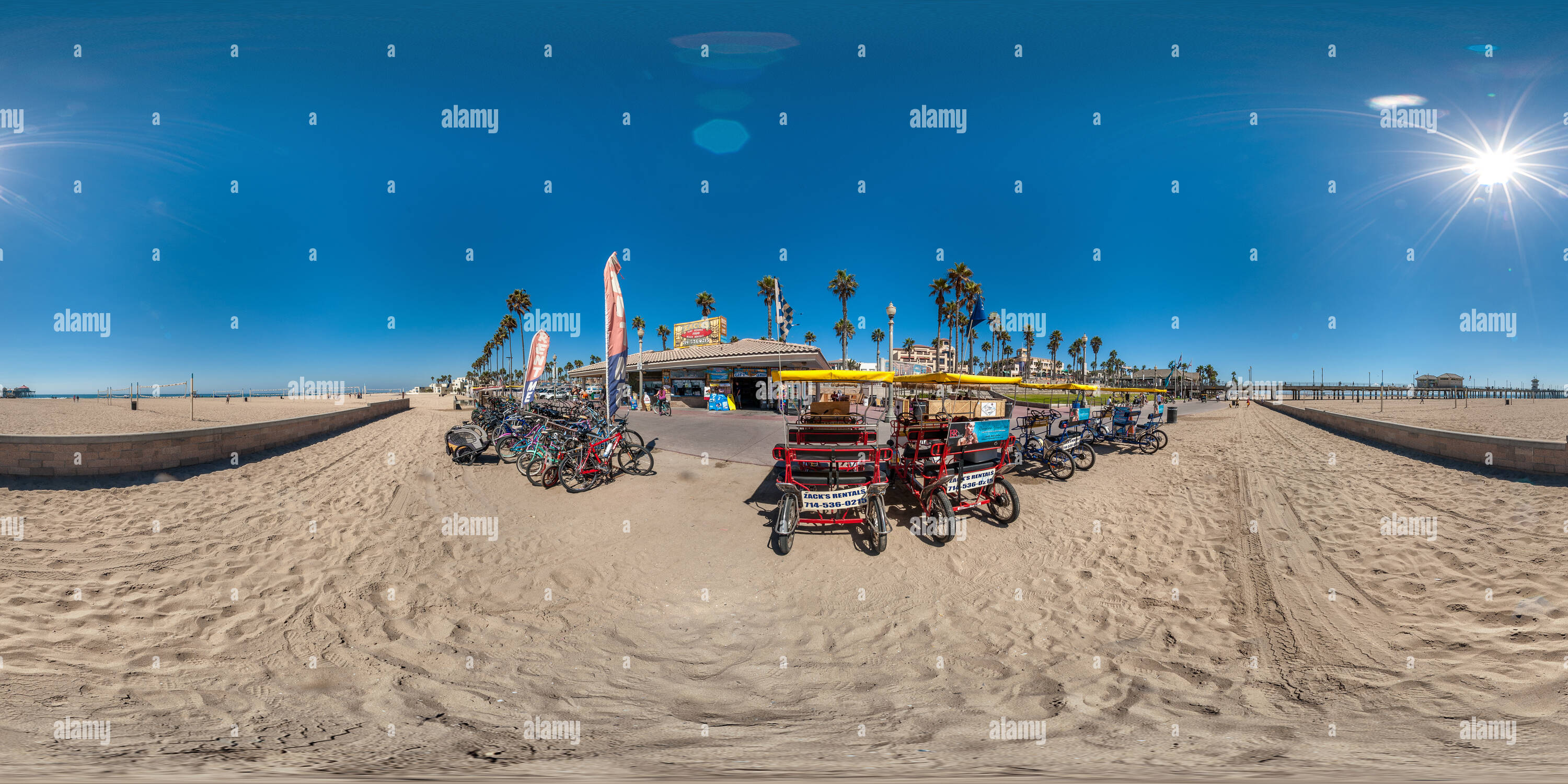 360 Grad Panorama Ansicht von Strand - Surf City USA