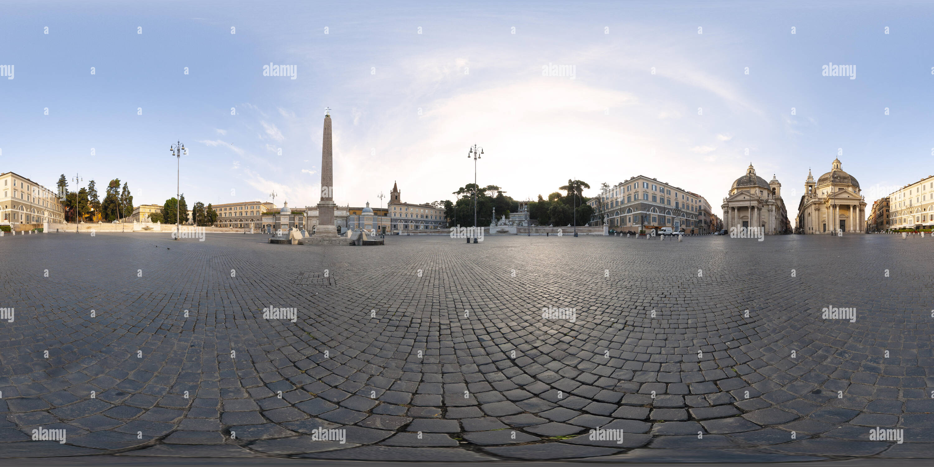 360 Grad Panorama Ansicht von Piazza del Popolo, Rom, Italien