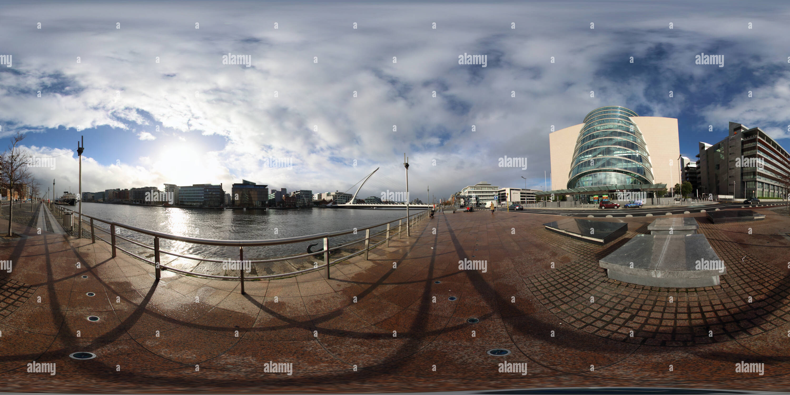 360 Grad Panorama Ansicht von North Wall Quay, Dublin, Irland