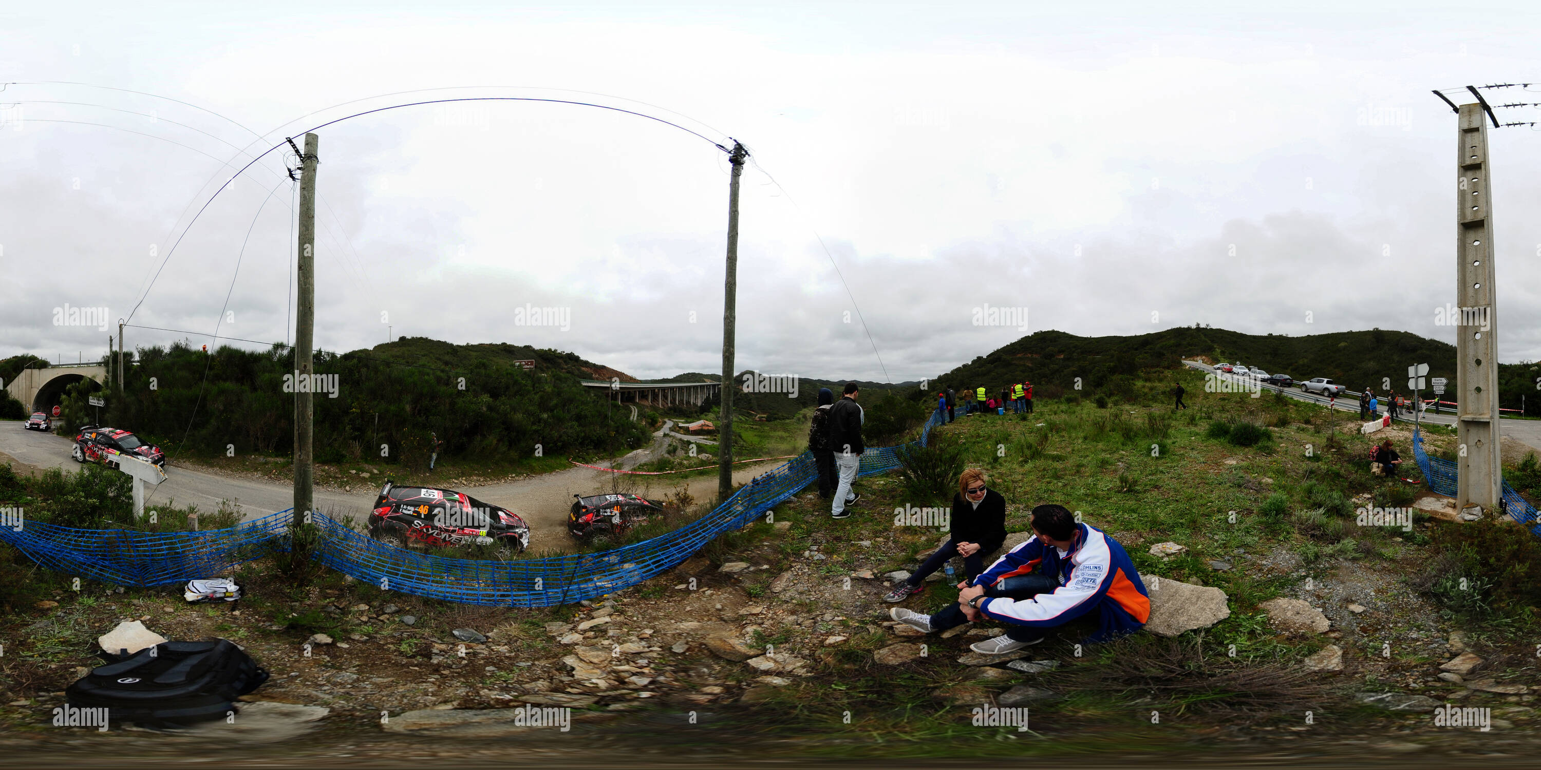 360 Grad Panorama Ansicht von Vodafone WRC Rally de Portugal - SS 8 Santa Clara 1.