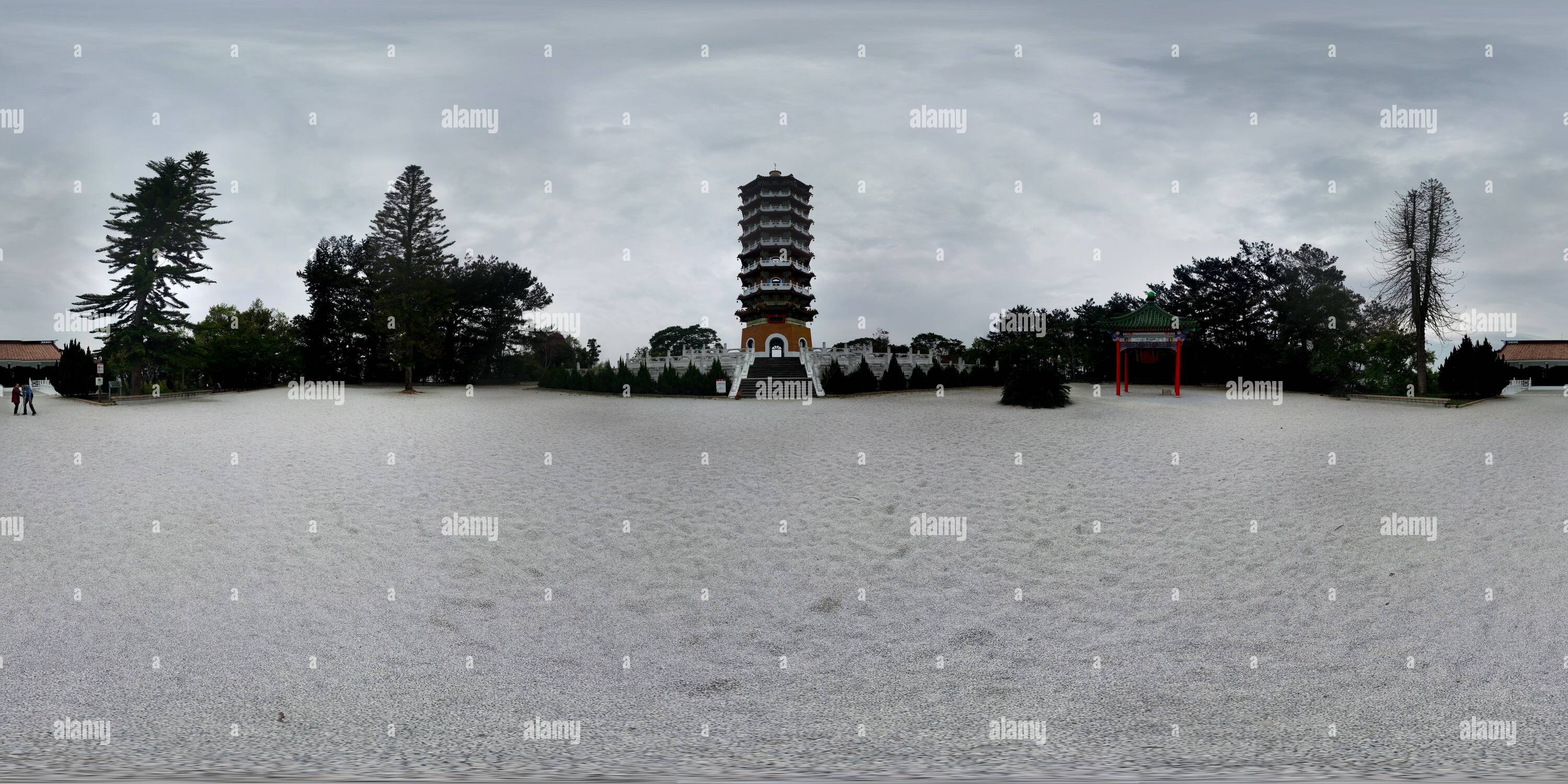 360 Grad Panorama Ansicht von Ci-en Pagode Sun Moon Lake