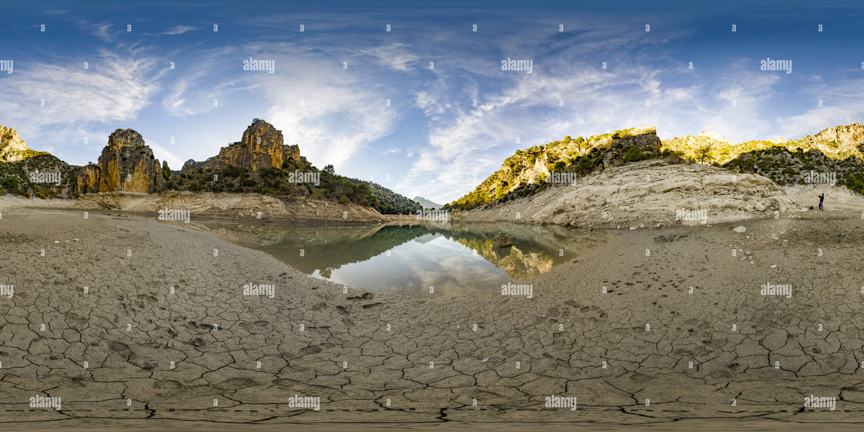 360 Grad Panorama Ansicht von Quiebrajano Sumpf in Valdepeñas de Jaén