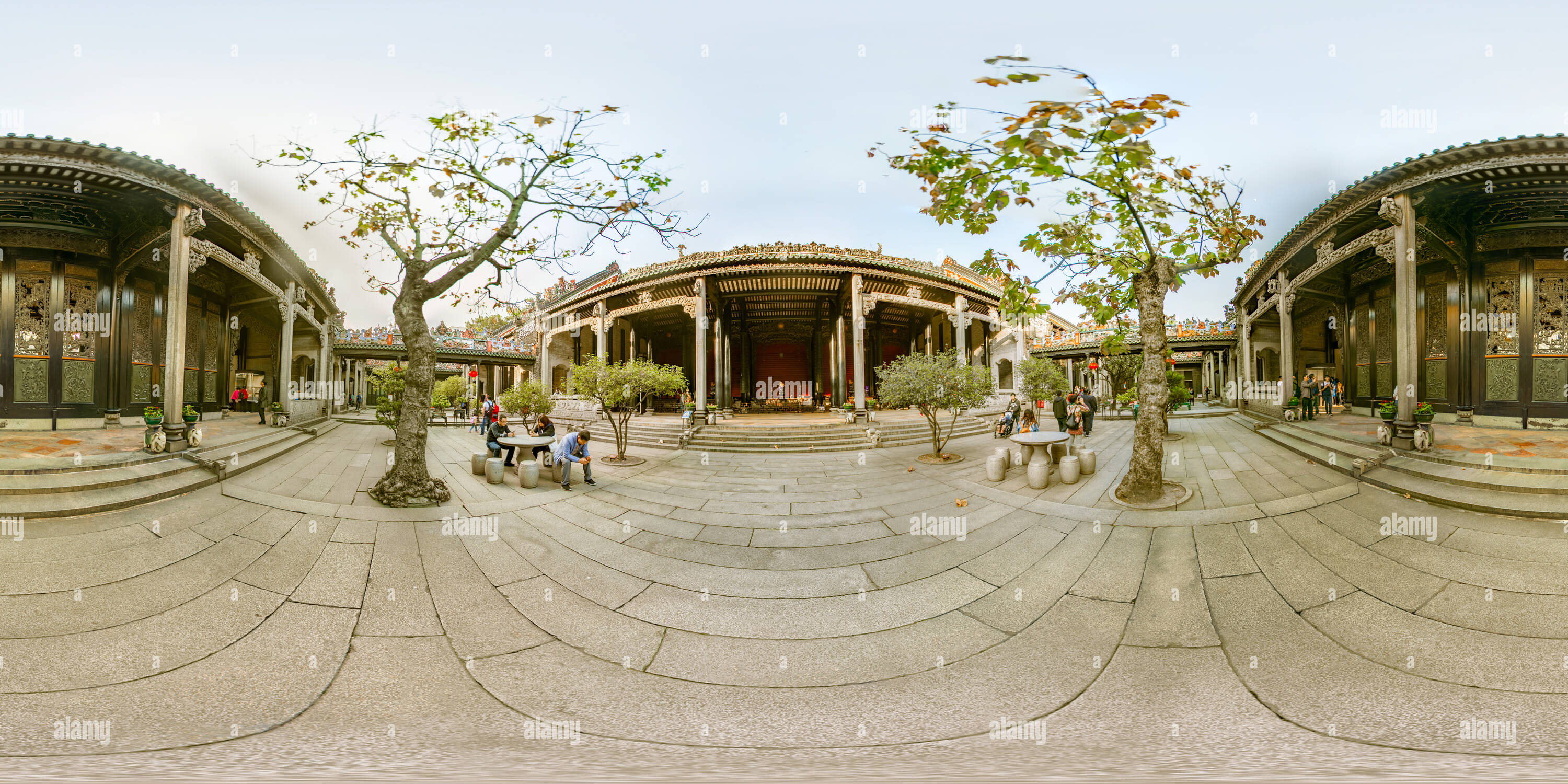 360 Grad Panorama Ansicht von Der Hinterhof Chen Clan Academy