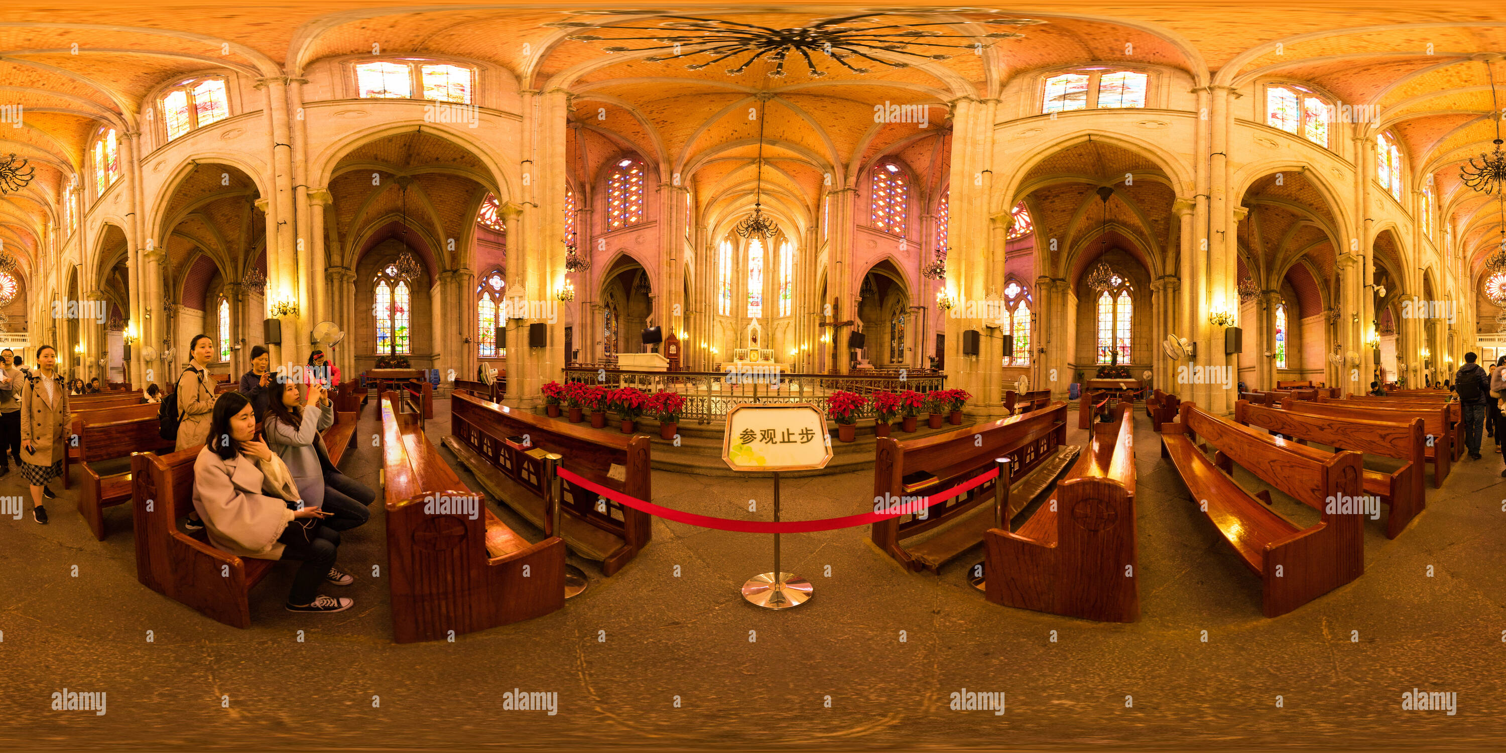 360 Grad Panorama Ansicht von Sacred Heart Cathedral, Guangzhou （inside）