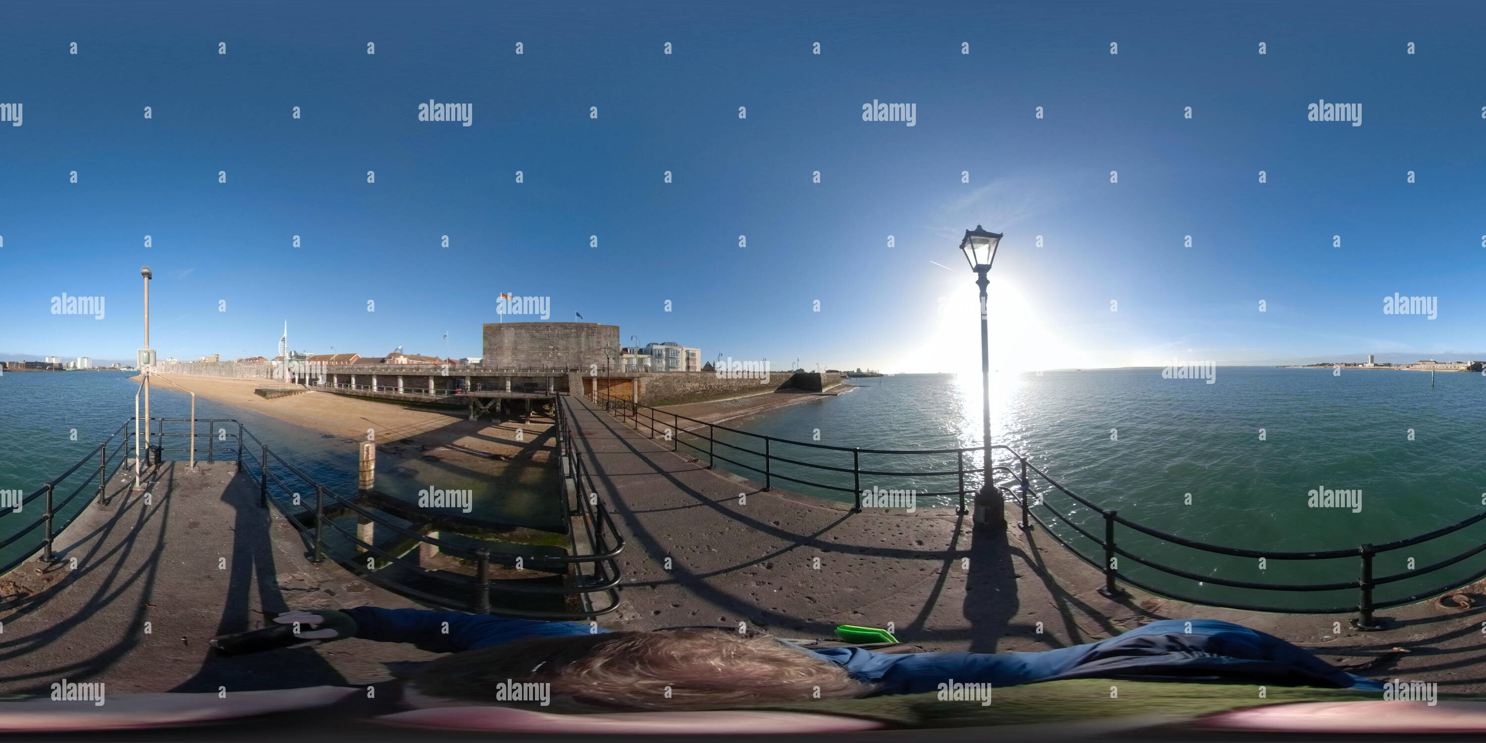 360 Grad Panorama Ansicht von Portsmouth Harbour