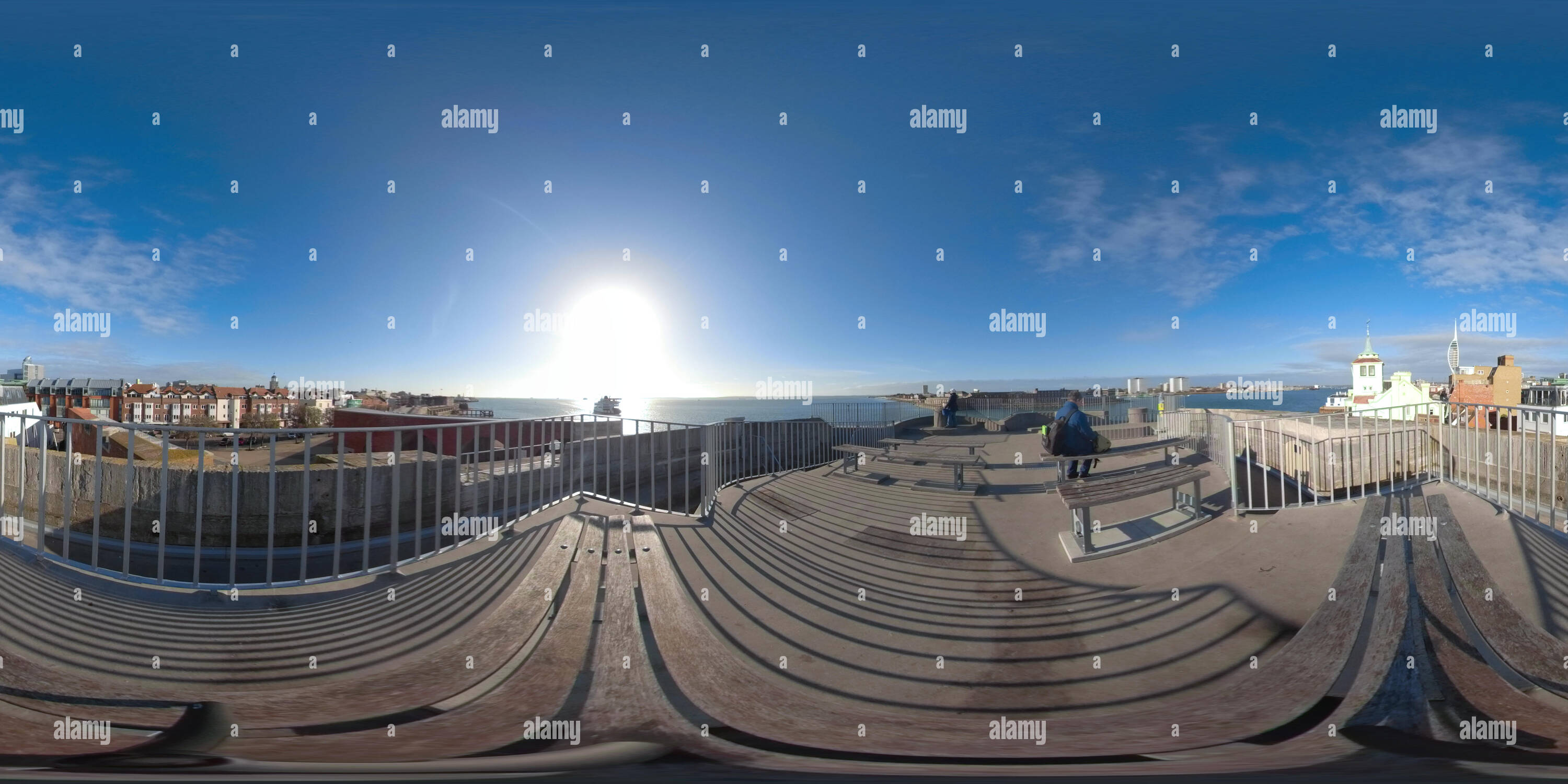 360 Grad Panorama Ansicht von Portsmouth Harbour