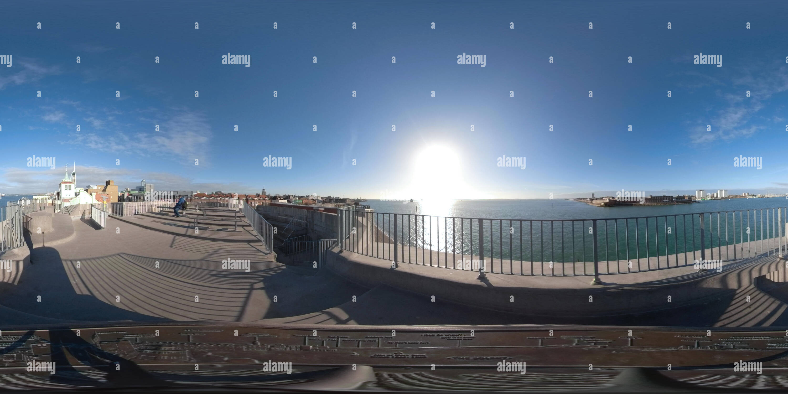 360 Grad Panorama Ansicht von Portsmouth Harbour aus der Runde Turm