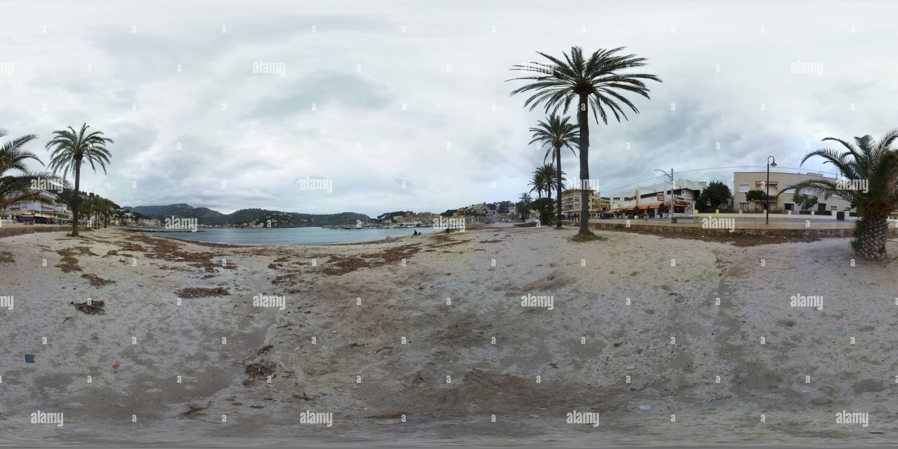 360 Grad Panorama Ansicht von Playa del Puerto de Soller, Mallorca