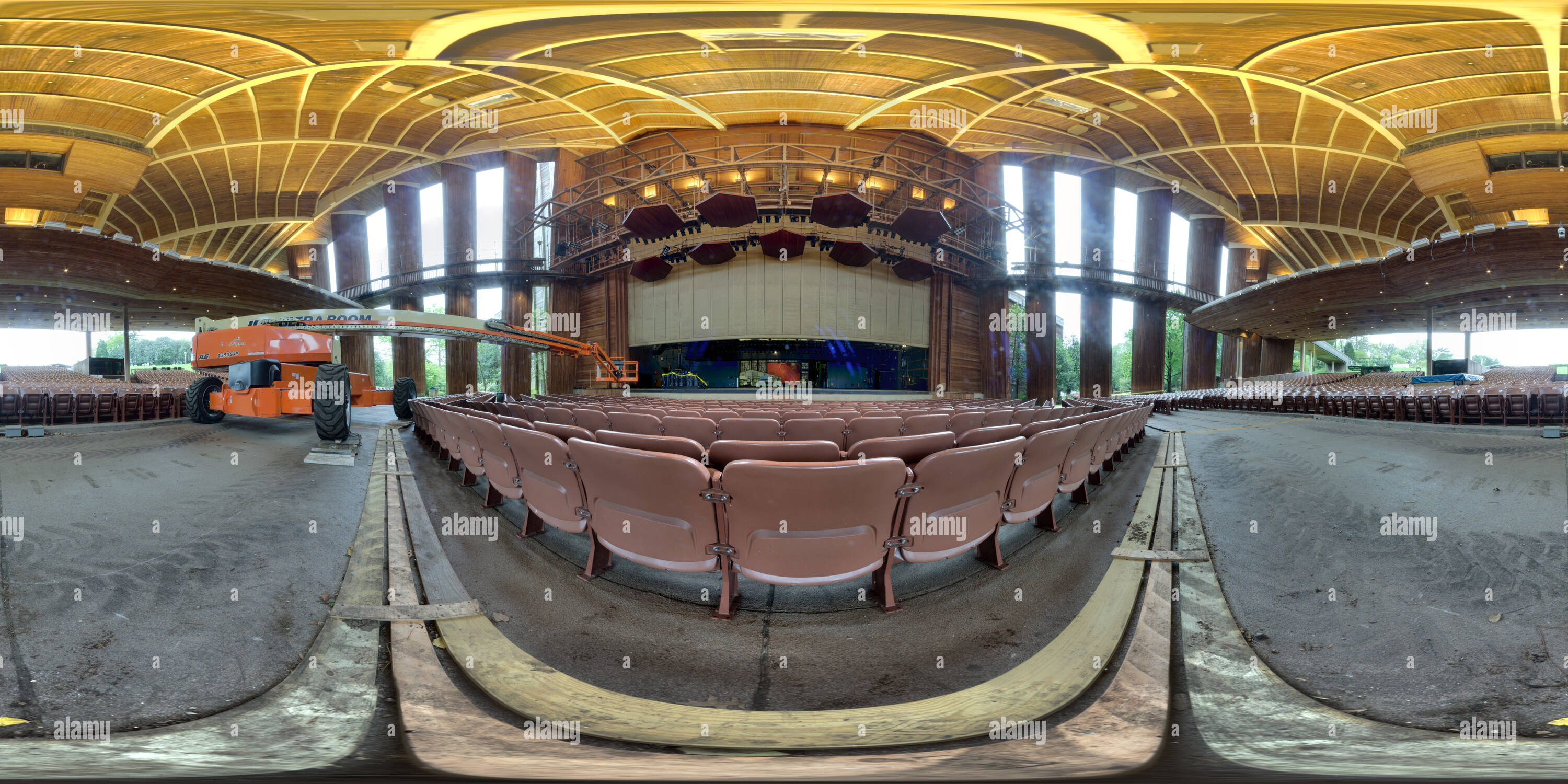 360 Grad Panorama Ansicht von Filene Mitte an Wolf Trap Stadium, Vienna, Virginia