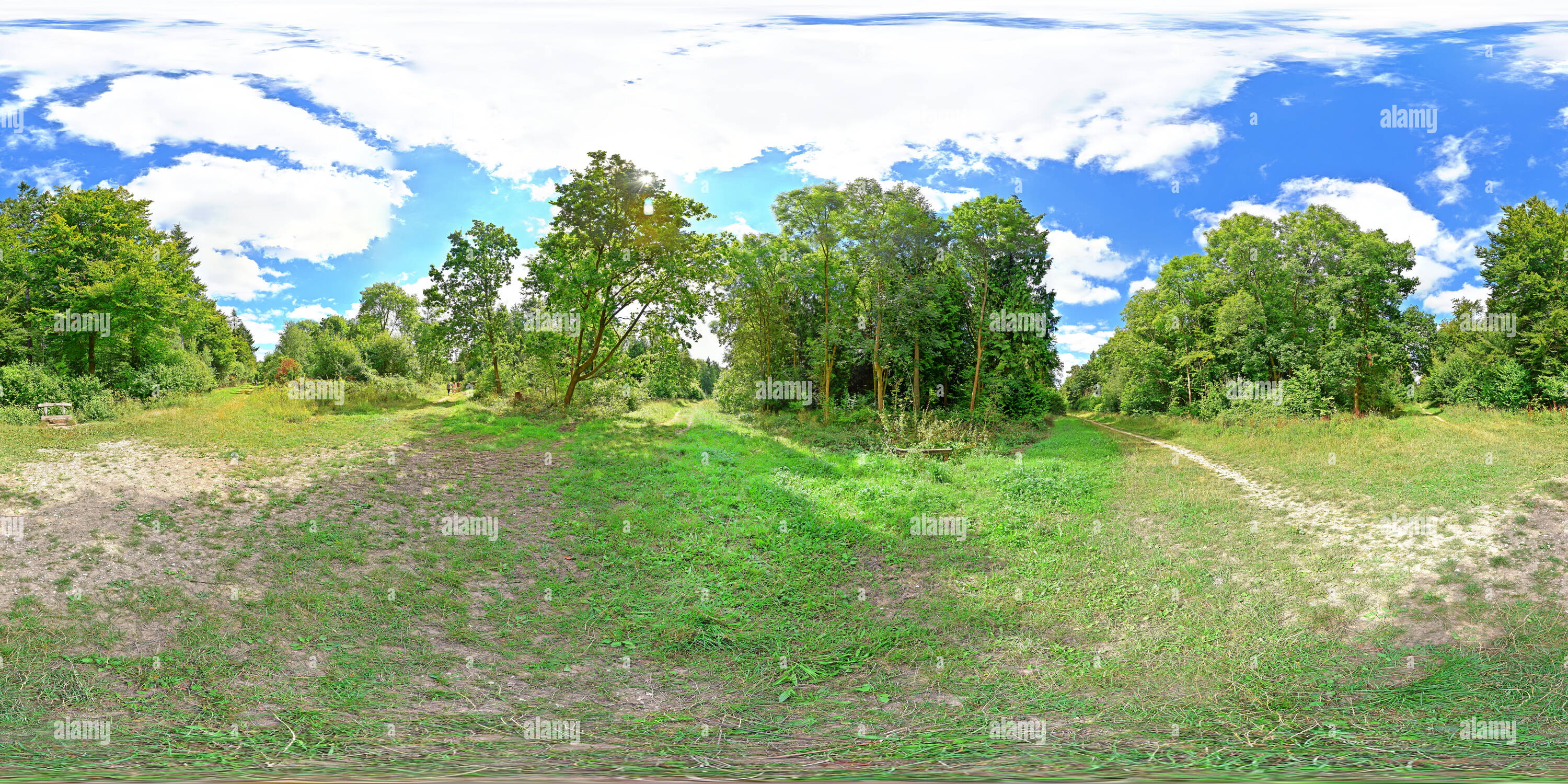 360 Grad Panorama Ansicht von Farley Mount Country Park, Winchester.