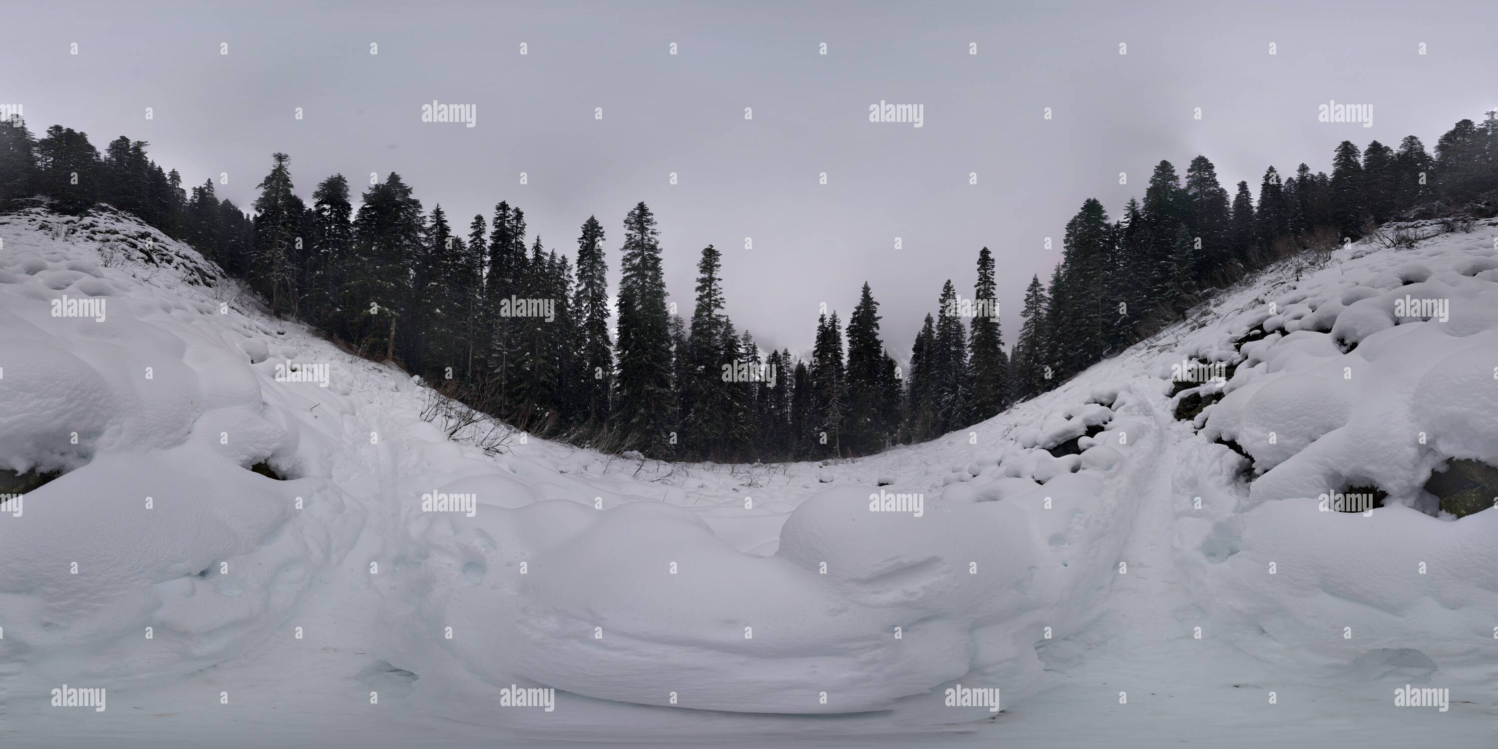 360 Grad Panorama Ansicht von Auf dem Weg zu Annette See, in der Nähe der Snoqualmie Pass, Washington