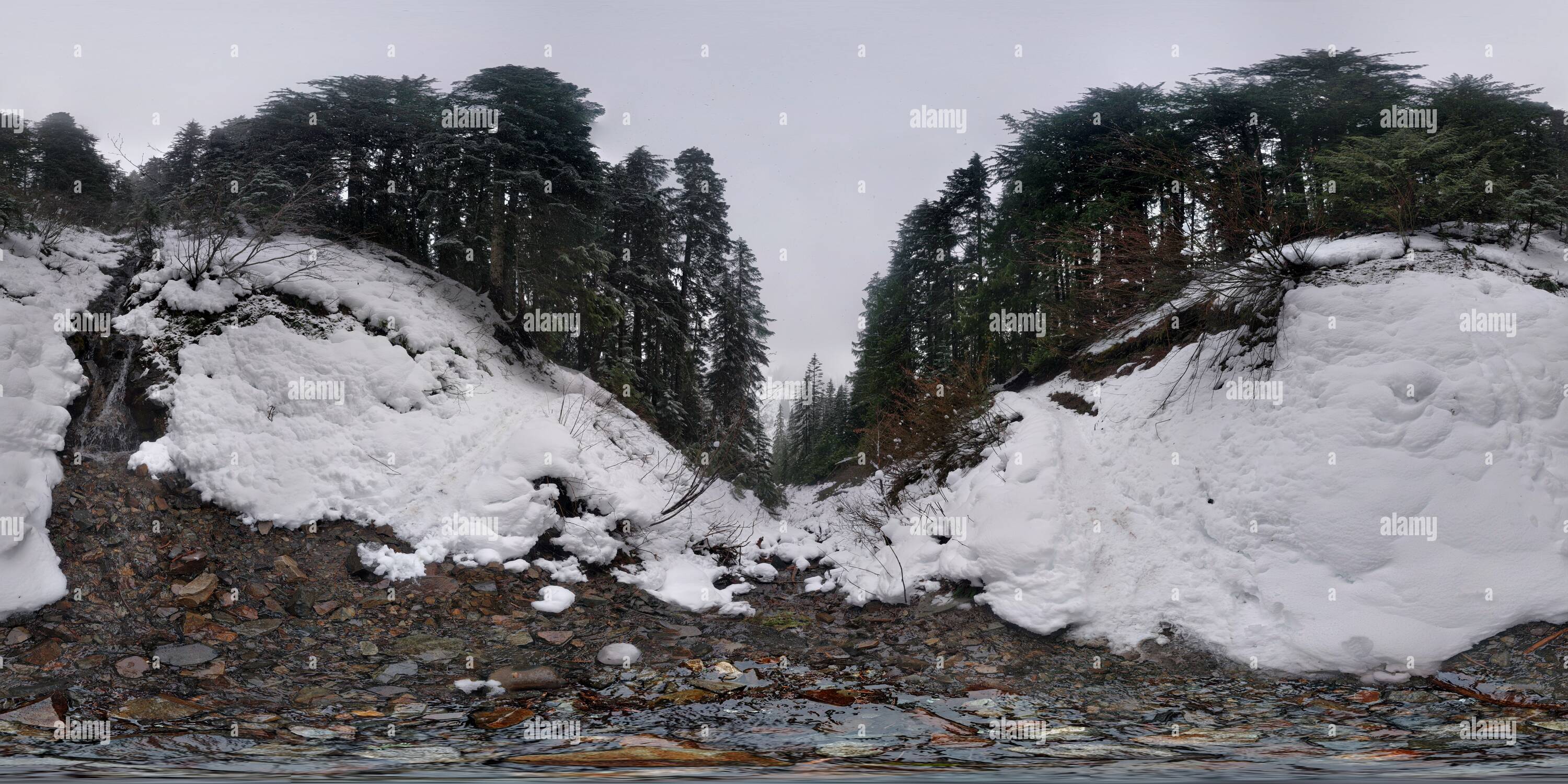 360 Grad Panorama Ansicht von Auf dem Weg zu Annette See, in der Nähe der Snoqualmie Pass, Washington