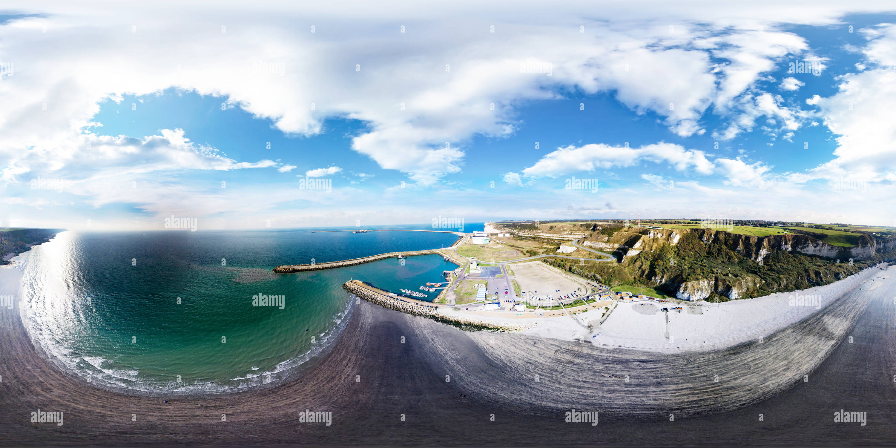 360 Grad Panorama Ansicht von Strand von Saint Jouin bruneval