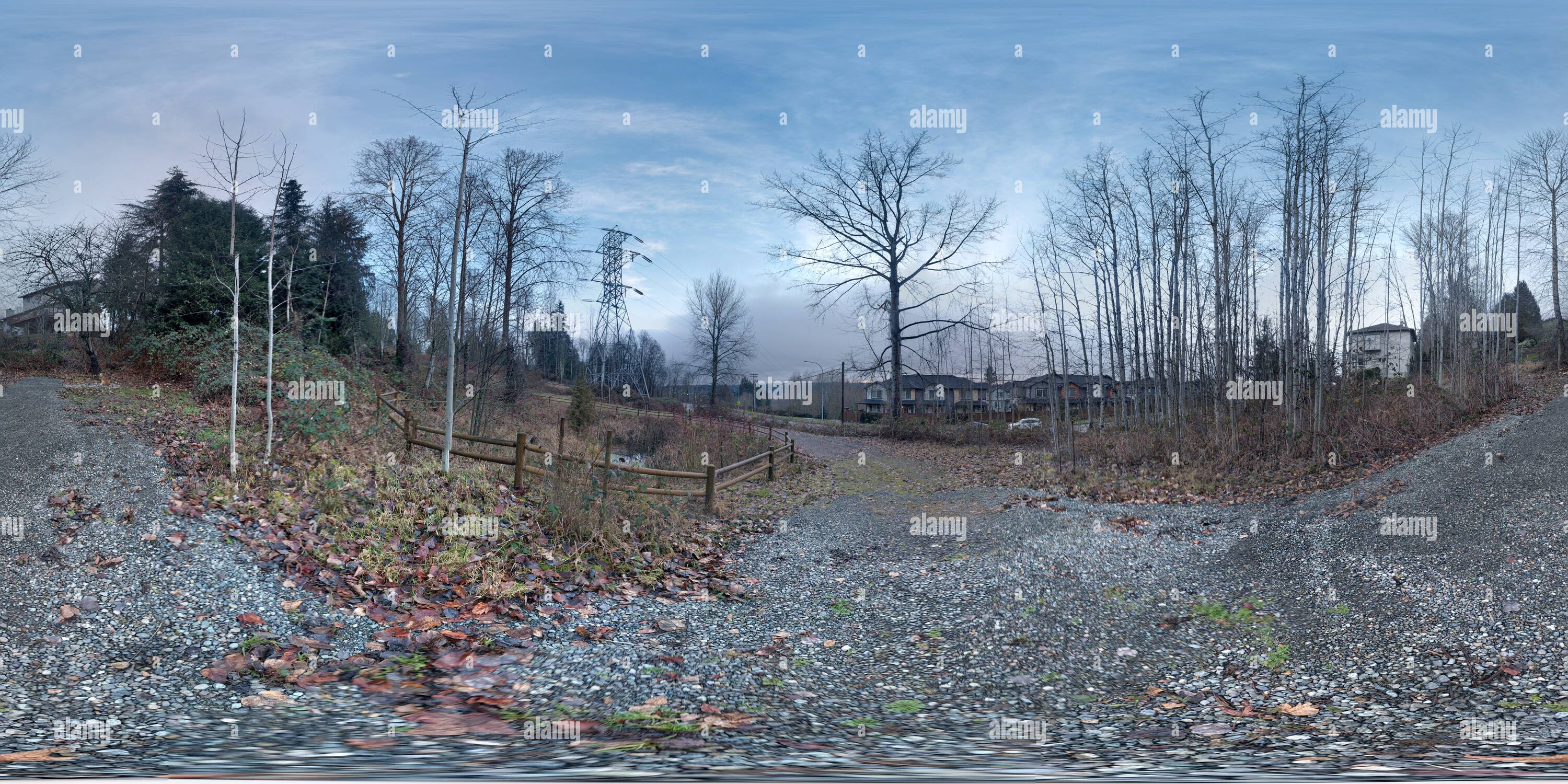 360 Grad Panorama Ansicht von Sturm - Wasser Teich, in der Nähe von Redmond-Woodinville Rd, Redmond, Washington