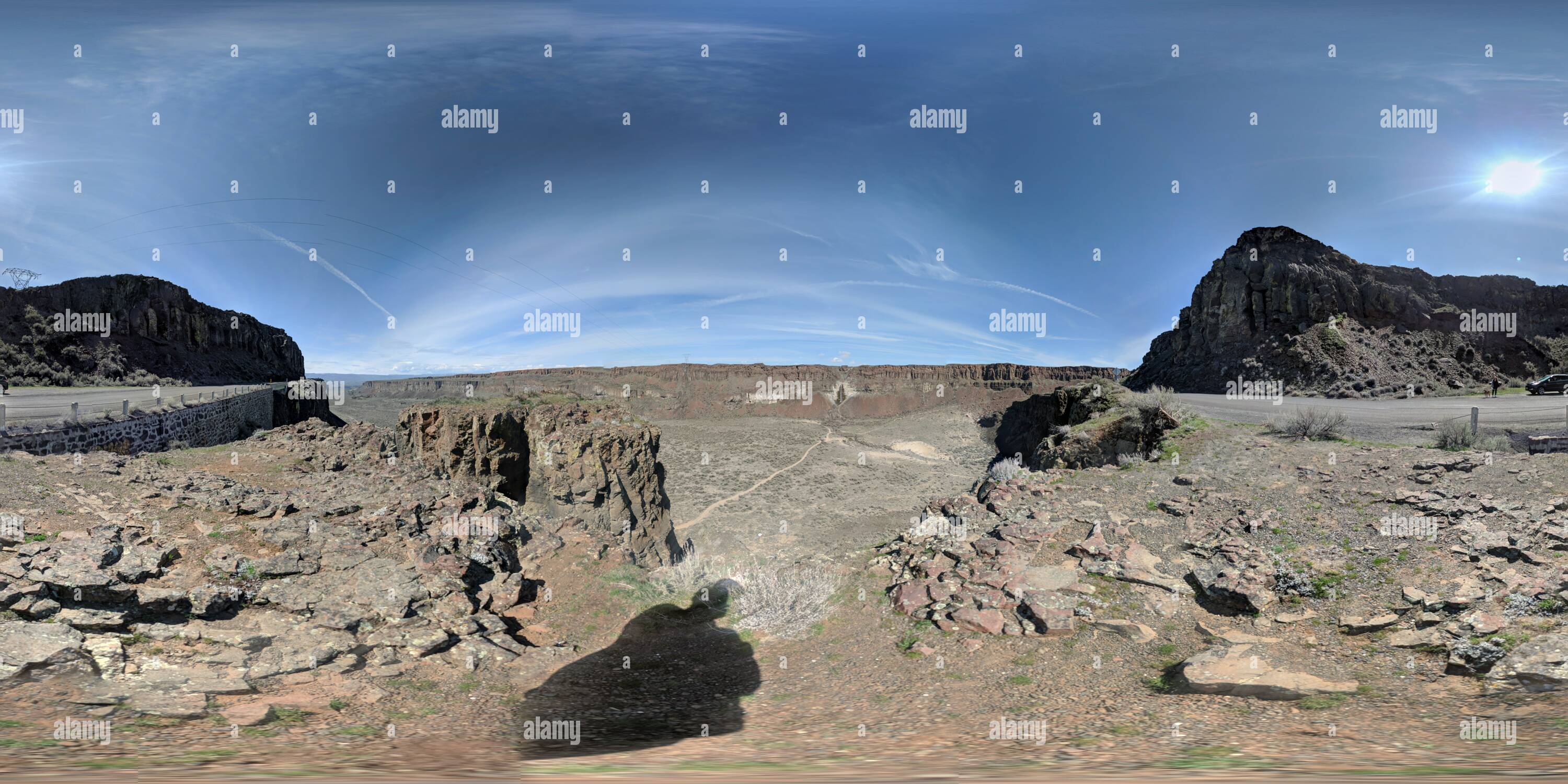 360 Grad Panorama Ansicht von Wasserfall, Franzosen Coulee, WA