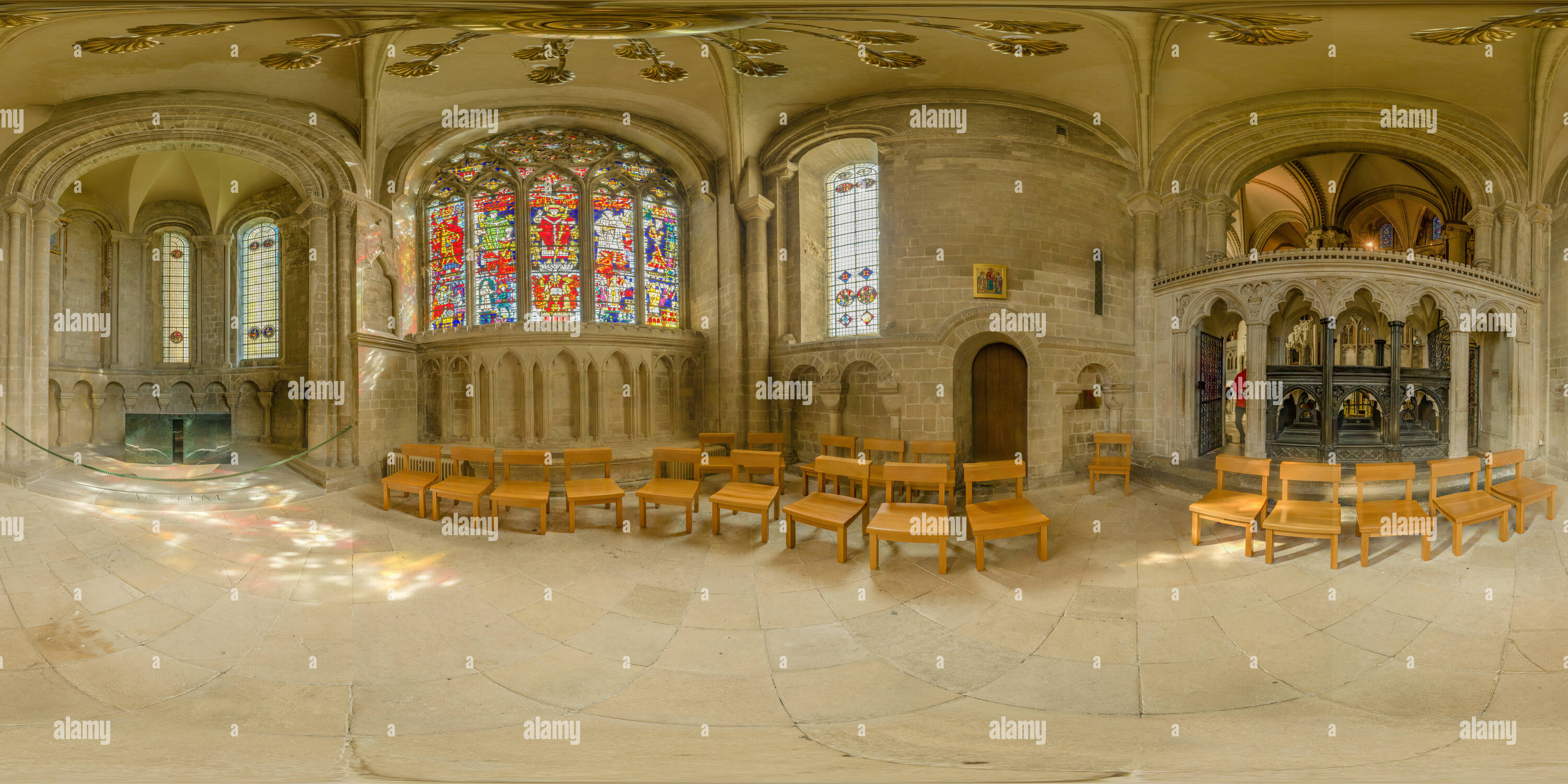 360 Grad Panorama Ansicht von St Anselms "Kapelle am Weltkulturerbe Kathedrale von Canterbury, England.