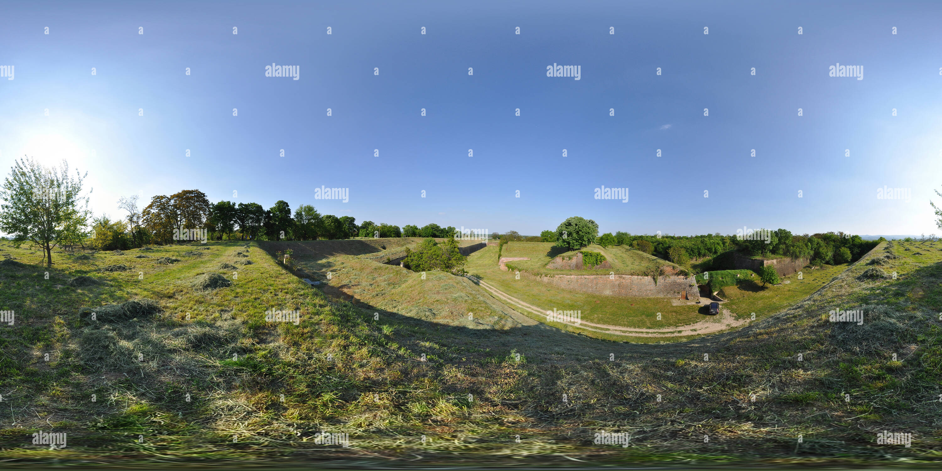 360 Grad Panorama Ansicht von Petrovaradinska Tvrdjava, Hornverk