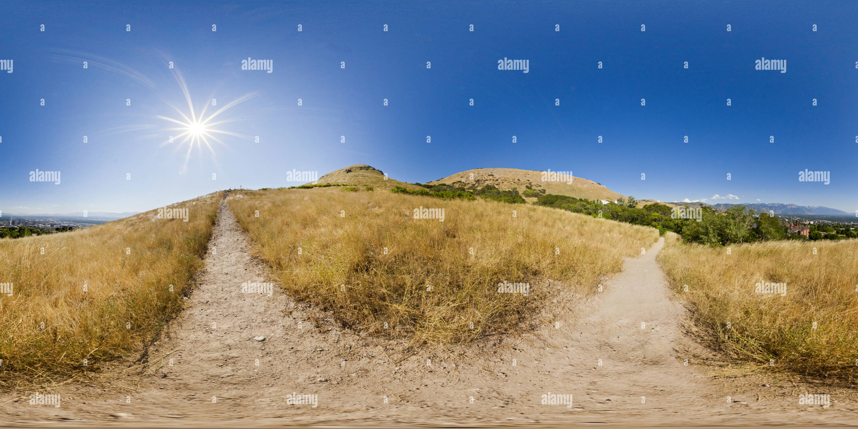 360 Grad Panorama Ansicht von Trail zu Ensign Peak, Salt Lake City, Utah, USA