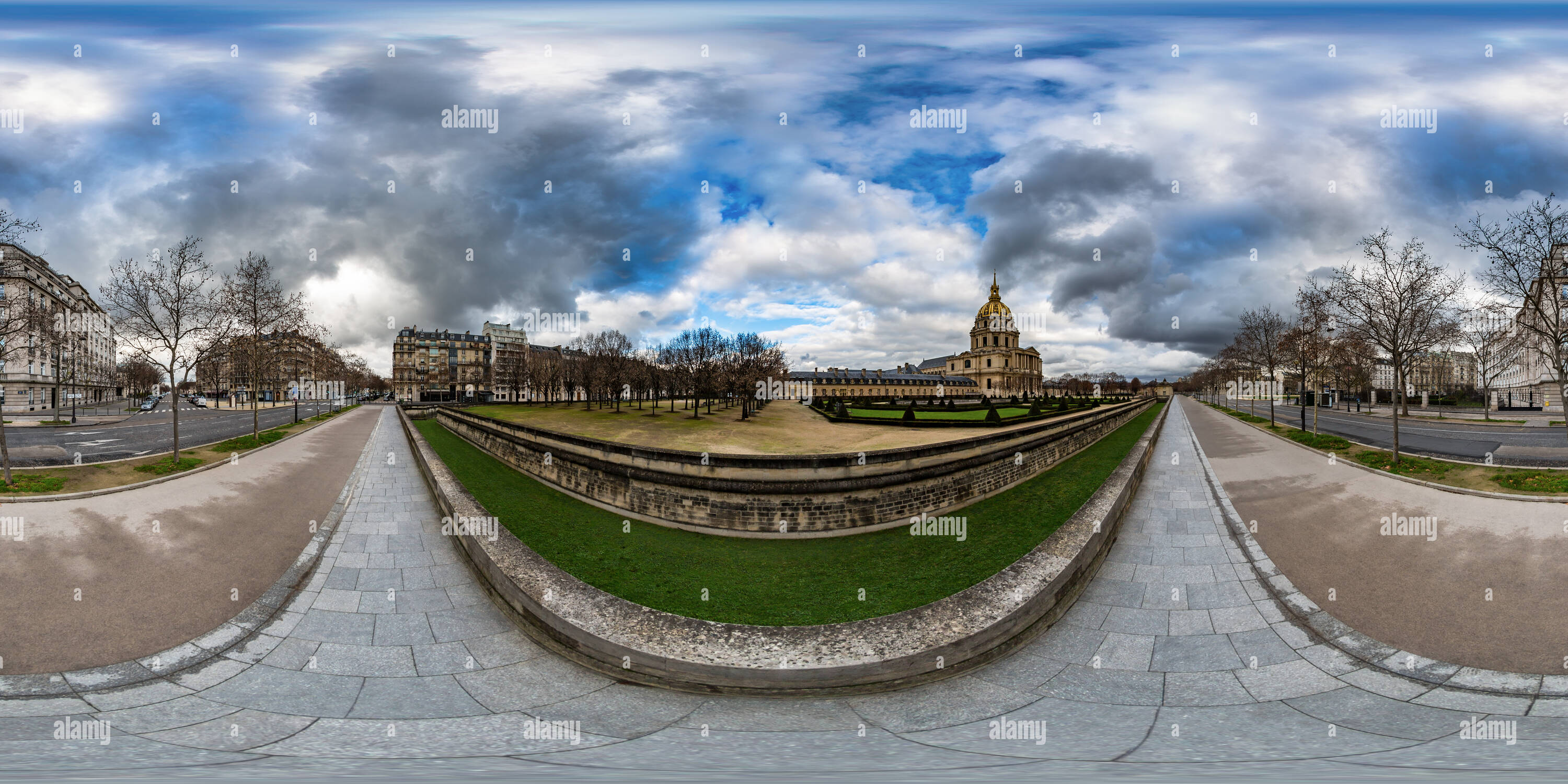 360 Grad Panorama Ansicht von Avenue de Tourville-les Invalides - Paris - Frankreich