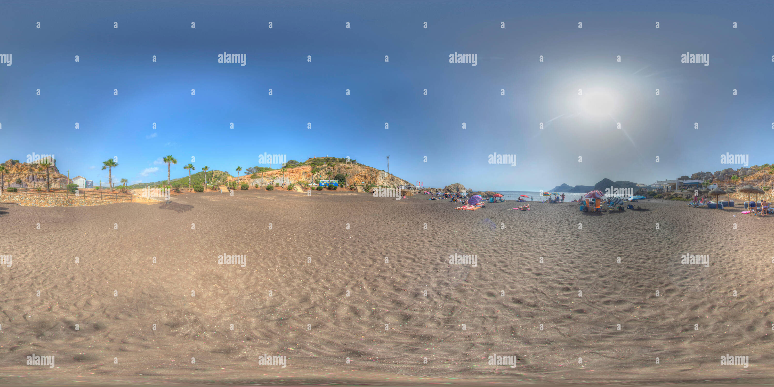 360 Grad Panorama Ansicht von 360° Bild am Strand von Portman in Murcia, Spanien