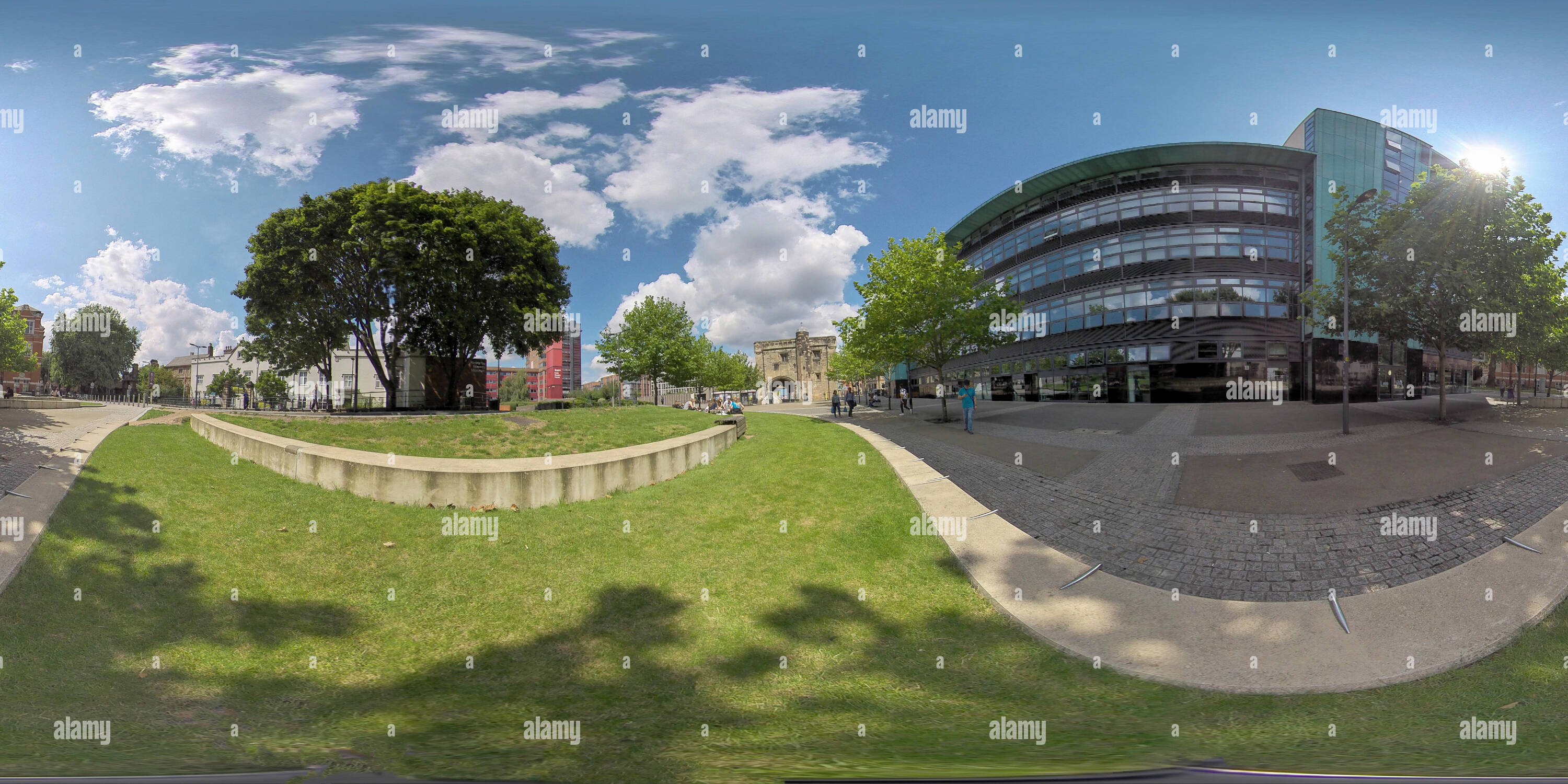 360 Grad Panorama Ansicht von Die Hugh Aston Gebäude, Leicester. Teil der DMU.