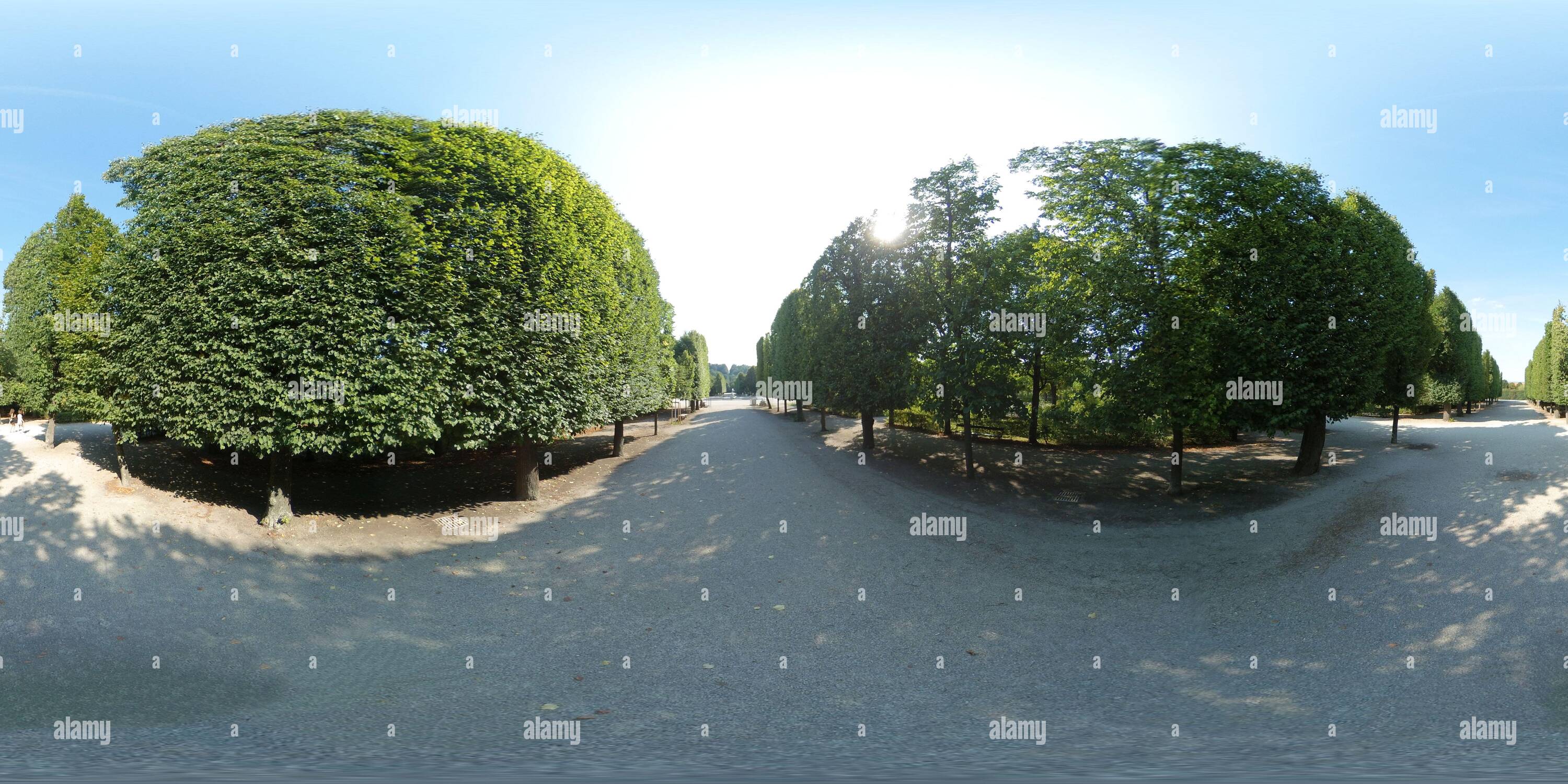 Vista panorámica en 360 grados de parque en el palacio de Schönbrunn