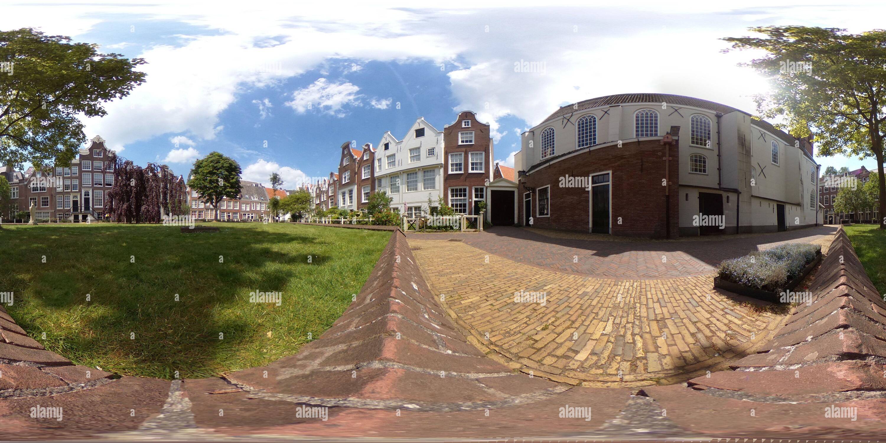 Vista panorámica en 360 grados de Begijnhof Amsterdam Holanda 360 grados