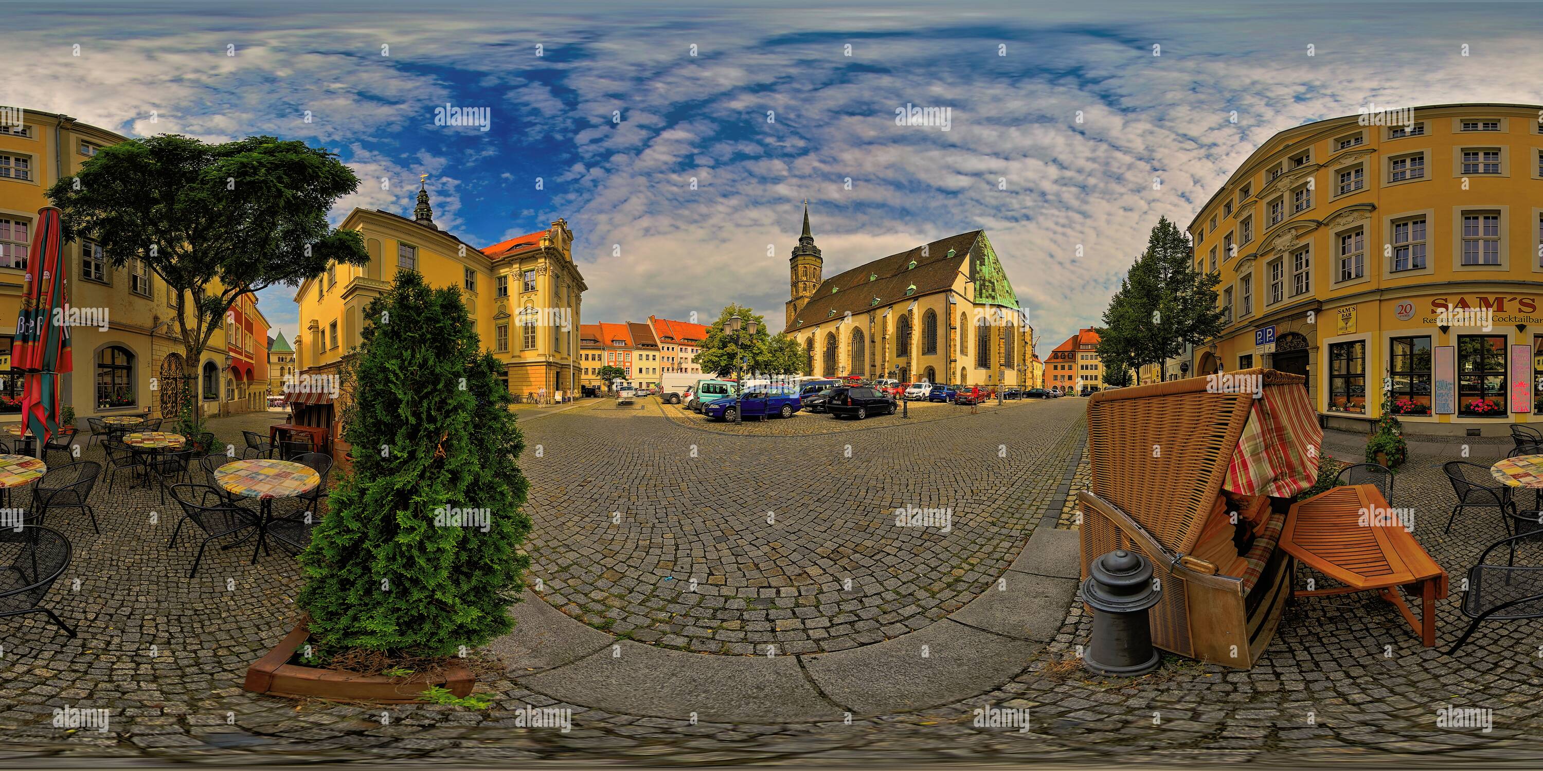 Vista de 360 grados de Bautzen, Casco antiguo, Catedral de San Pedro,  Ayuntamiento, Fleischmarkt 5011 - Alamy