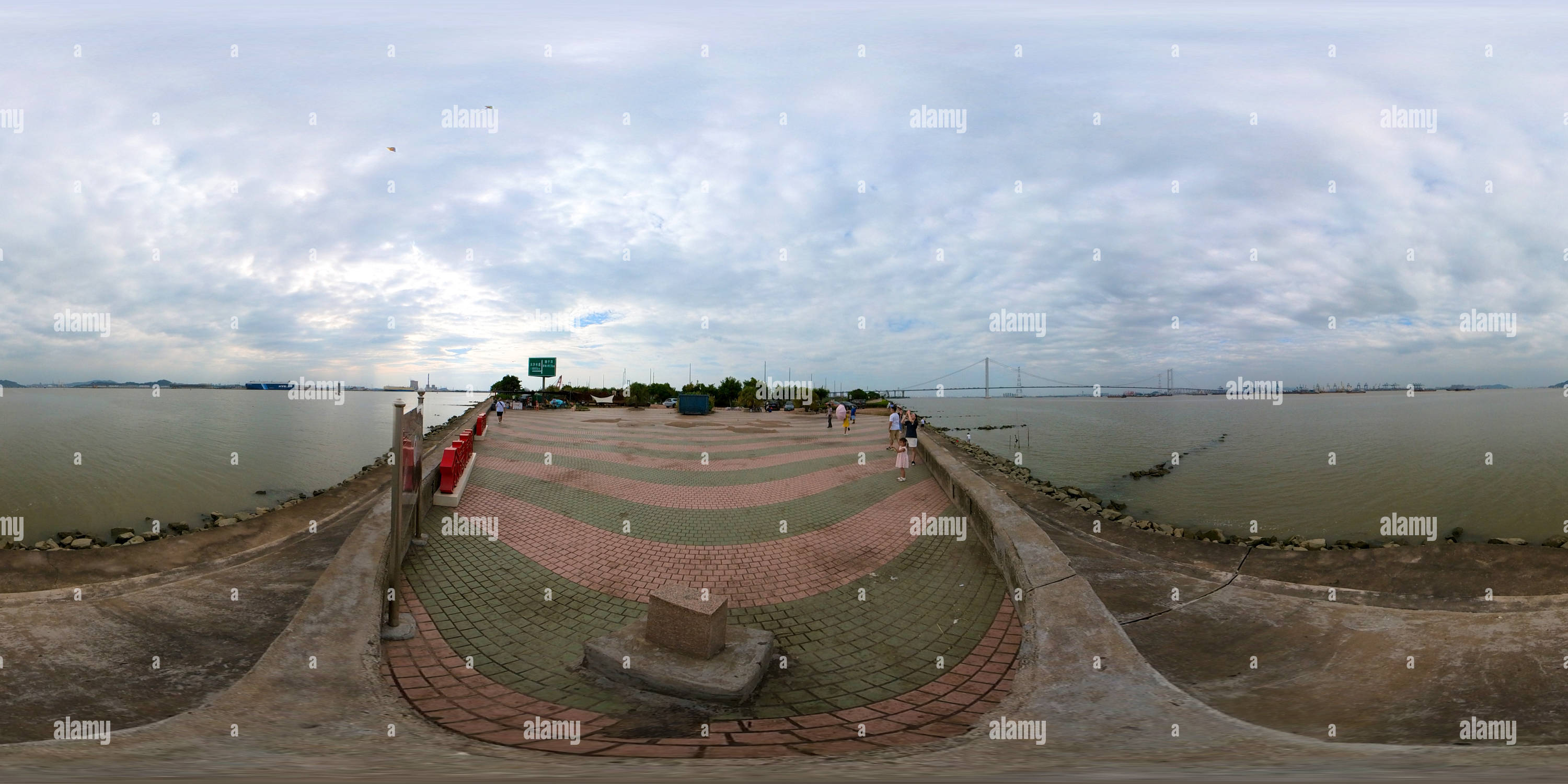 Vista panorámica en 360 grados de El extremo sur de la isla Gull, Guangzhou