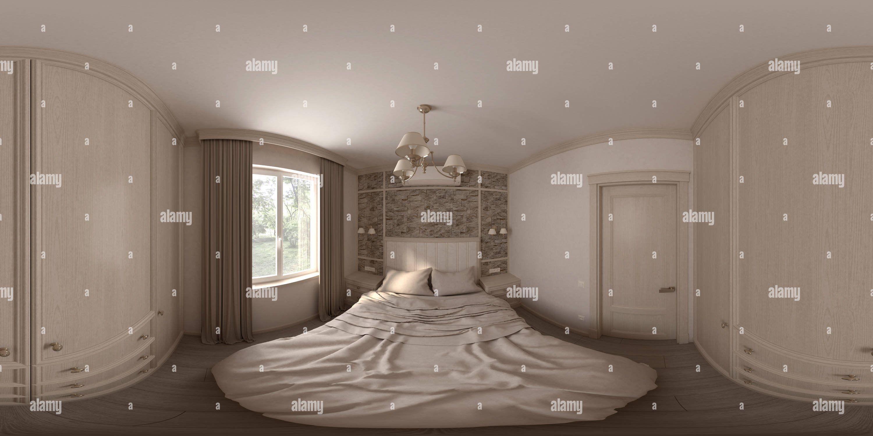 Vista panorámica en 360 grados de Dormitorio