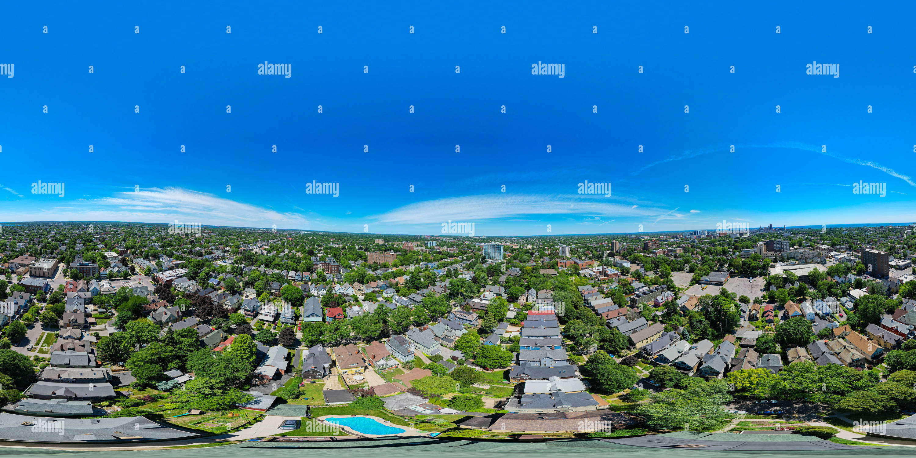Vista panorámica en 360 grados de Centro de Buffalo, NY