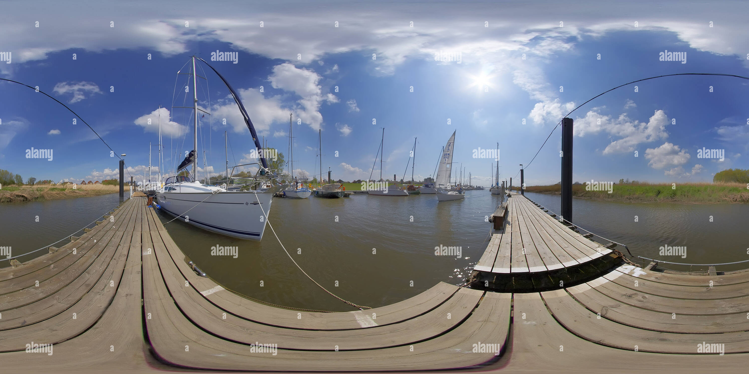 Vista panorámica en 360 grados de Brunsbüttel 'Alter Hafen'