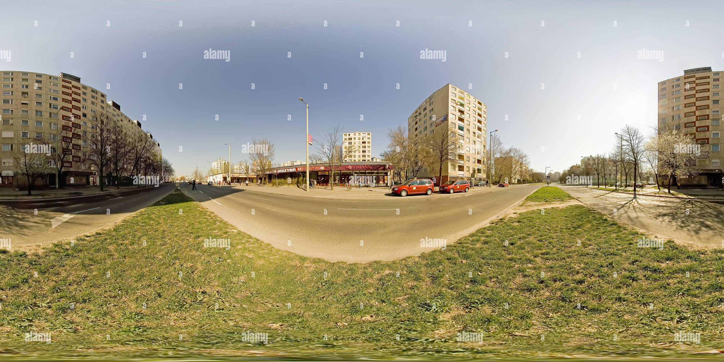 Vista panorámica en 360 grados de Tarján trimestre bloques de pisos