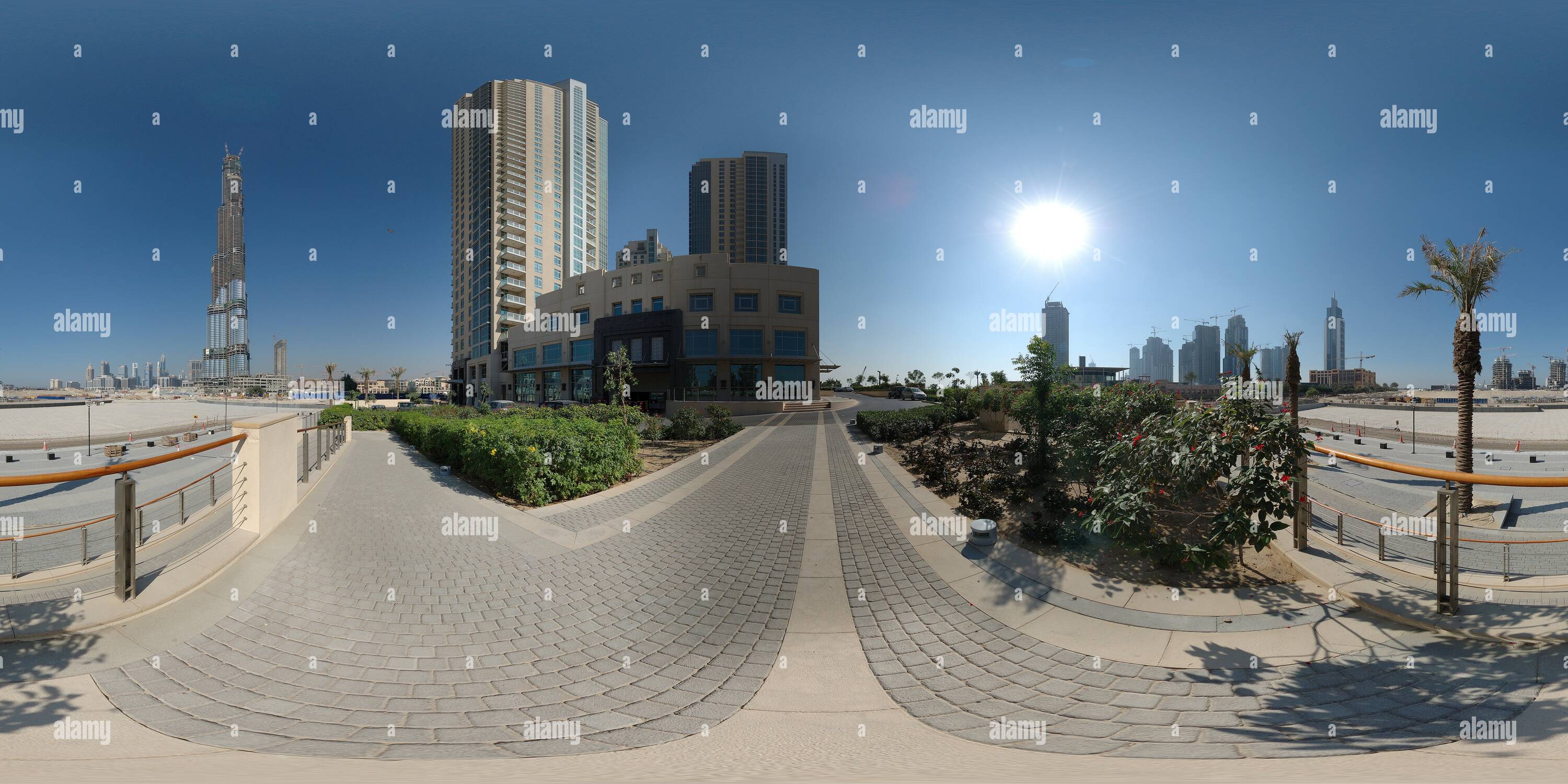 Vista panorámica en 360 grados de Burj Dubai, EAU