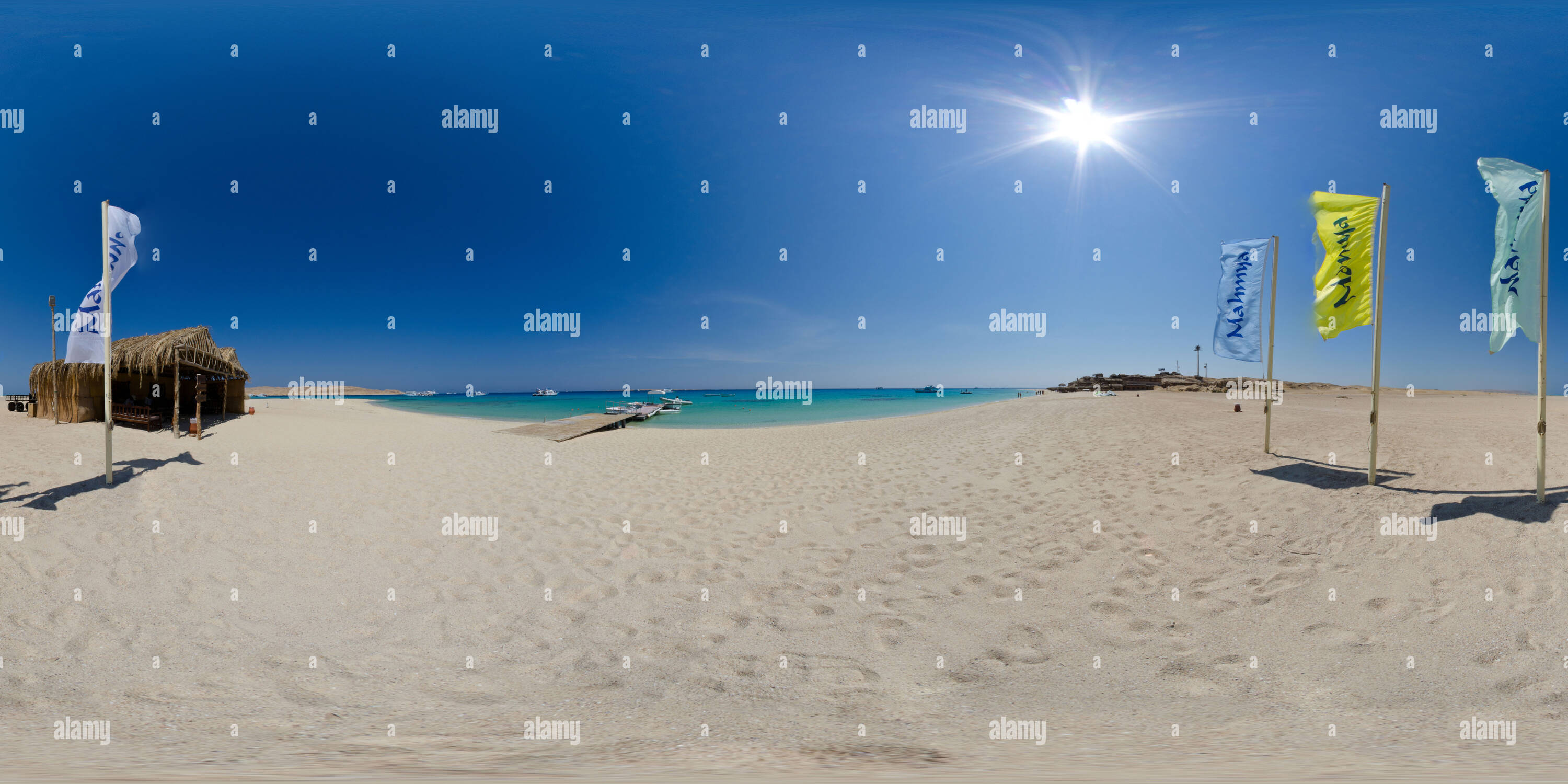 Vista panorámica en 360 grados de Banderas de playa