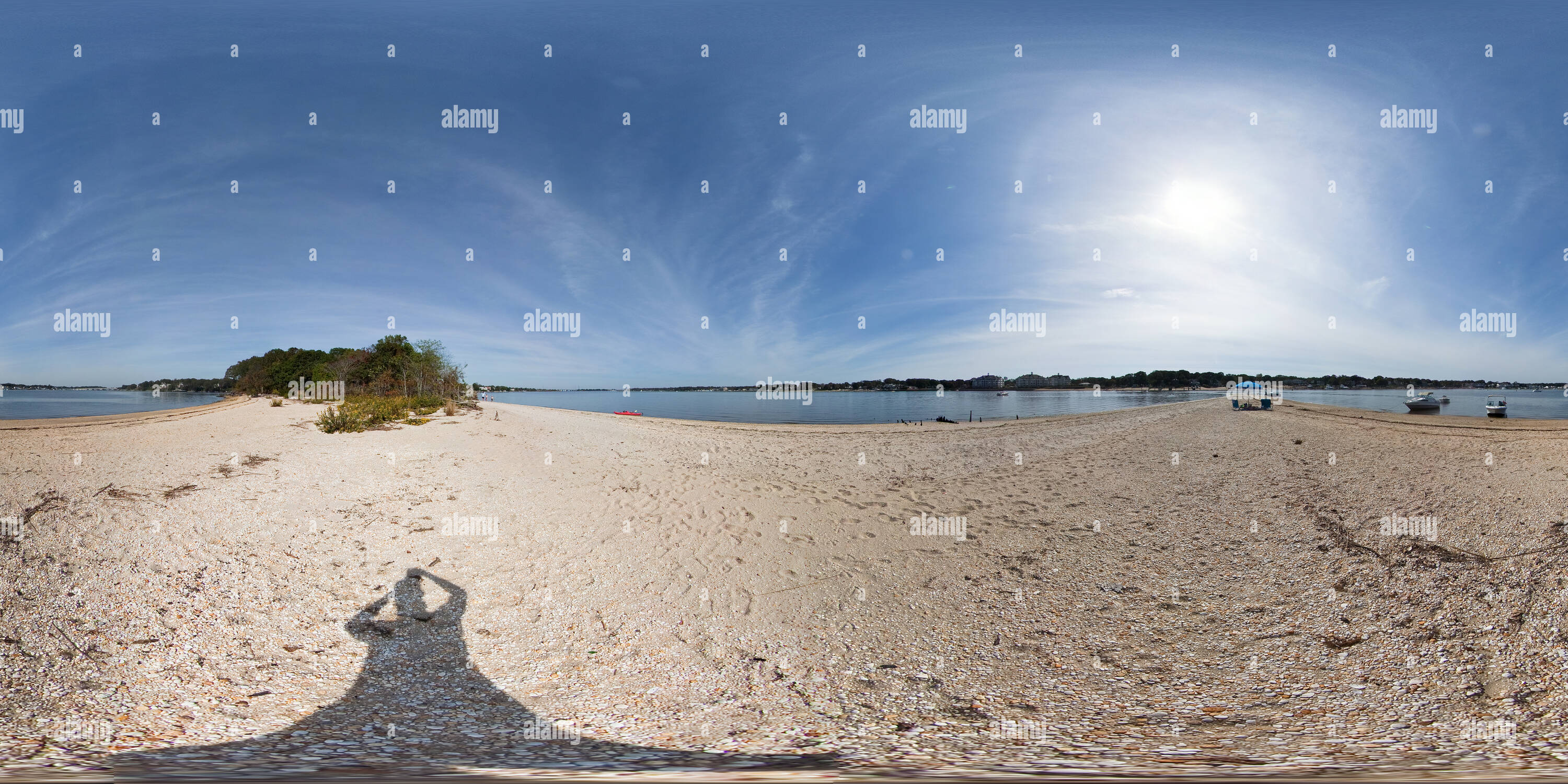 Vista de 360 grados de Isla Niensdt, aka aka Osborn Island, la Isla del