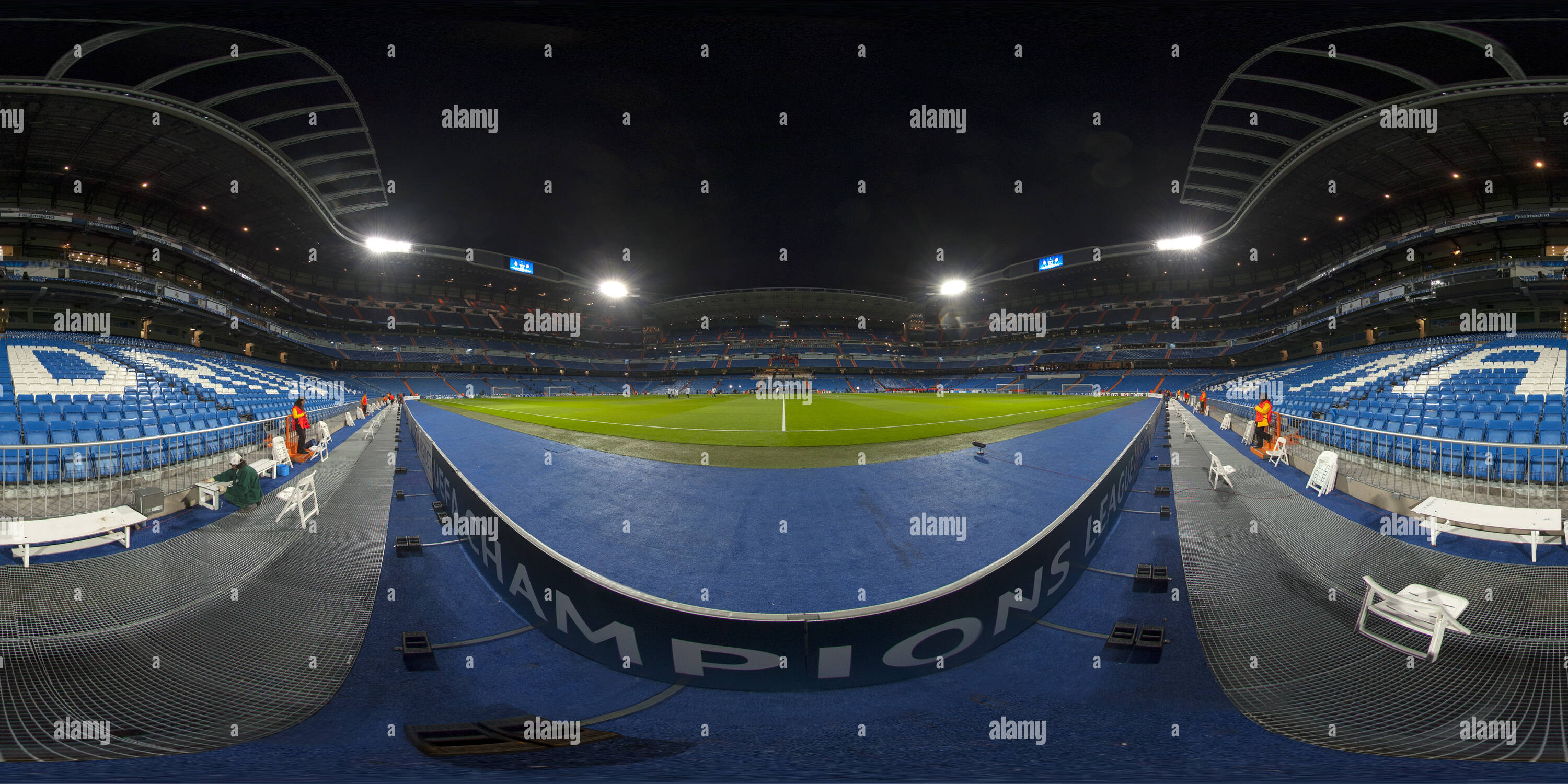 Vista panorámica en 360 grados de Interior del Estadio Santiago Bernabeu, Madrid