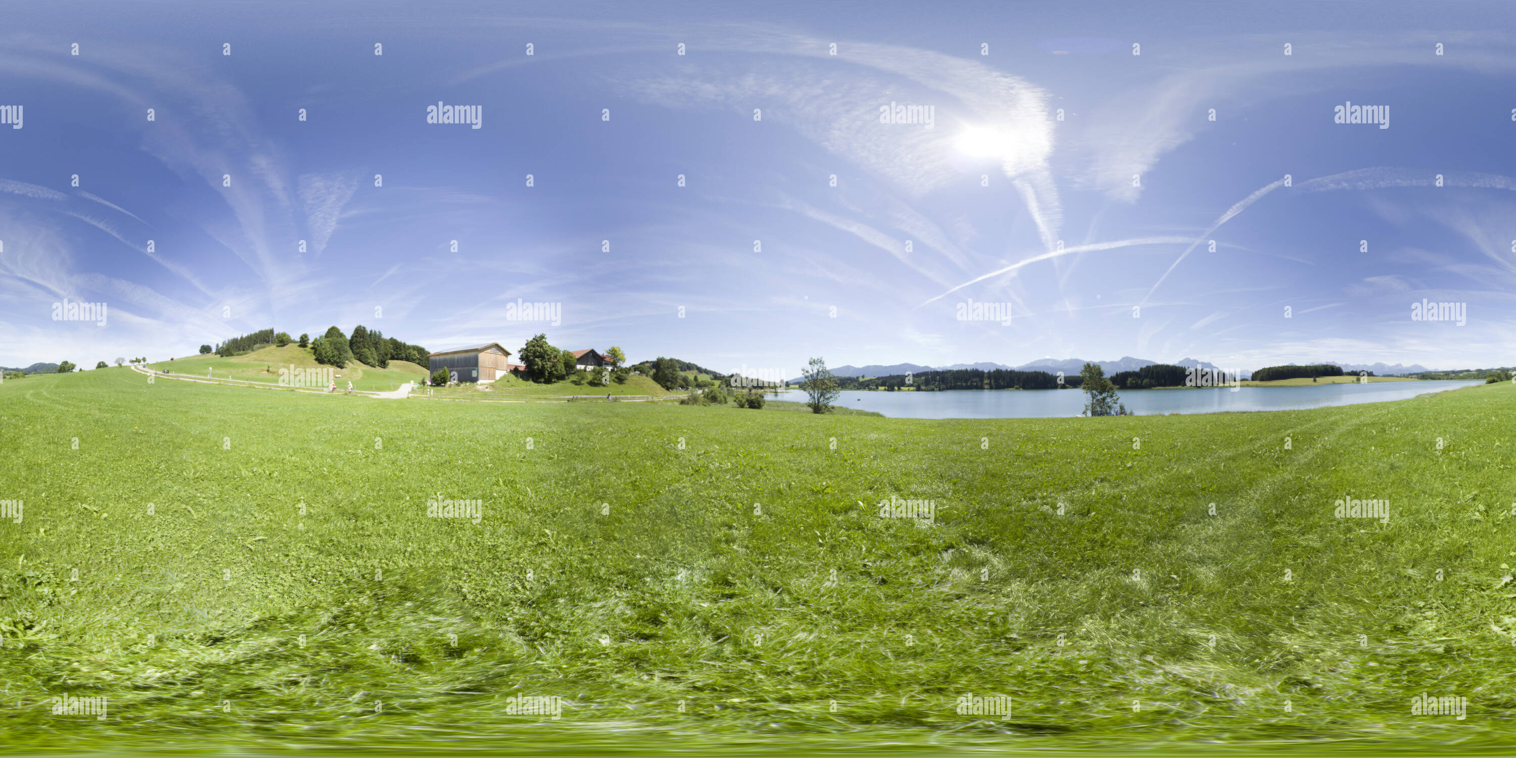 Vista panorámica en 360 grados de Forggensee