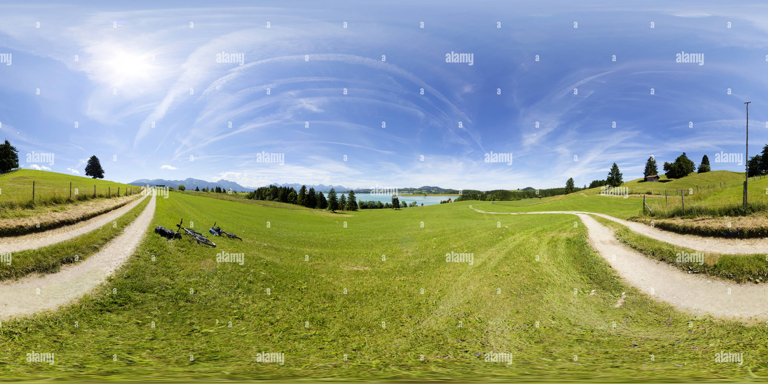 Vista panorámica en 360 grados de Forggensee
