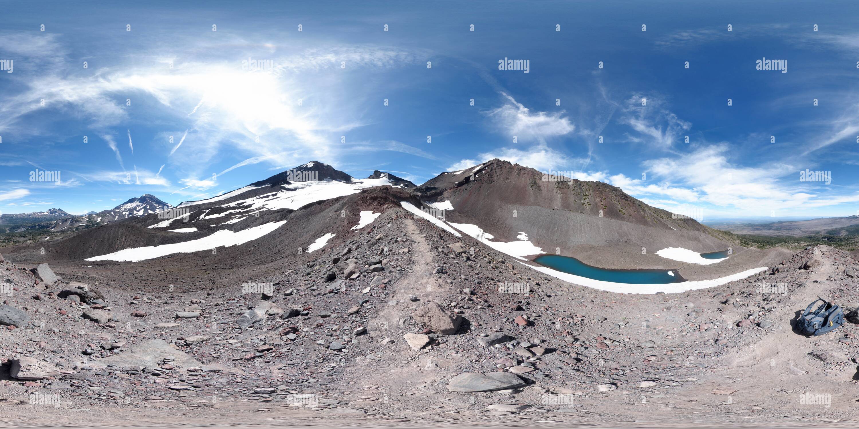 Vista panorámica en 360 grados de Hayden Glacier - morrenas lateral & tarns