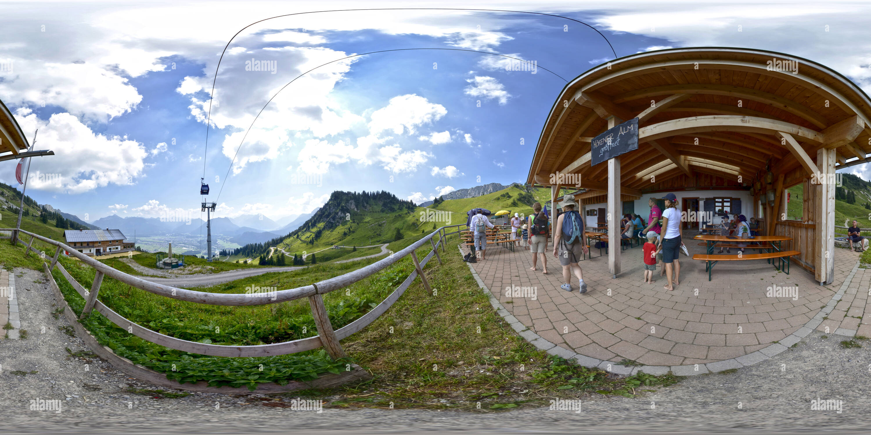 Vista panorámica en 360 grados de Cerca de Hahnenkamm con vistas Hofen Tyrol Reutte 2