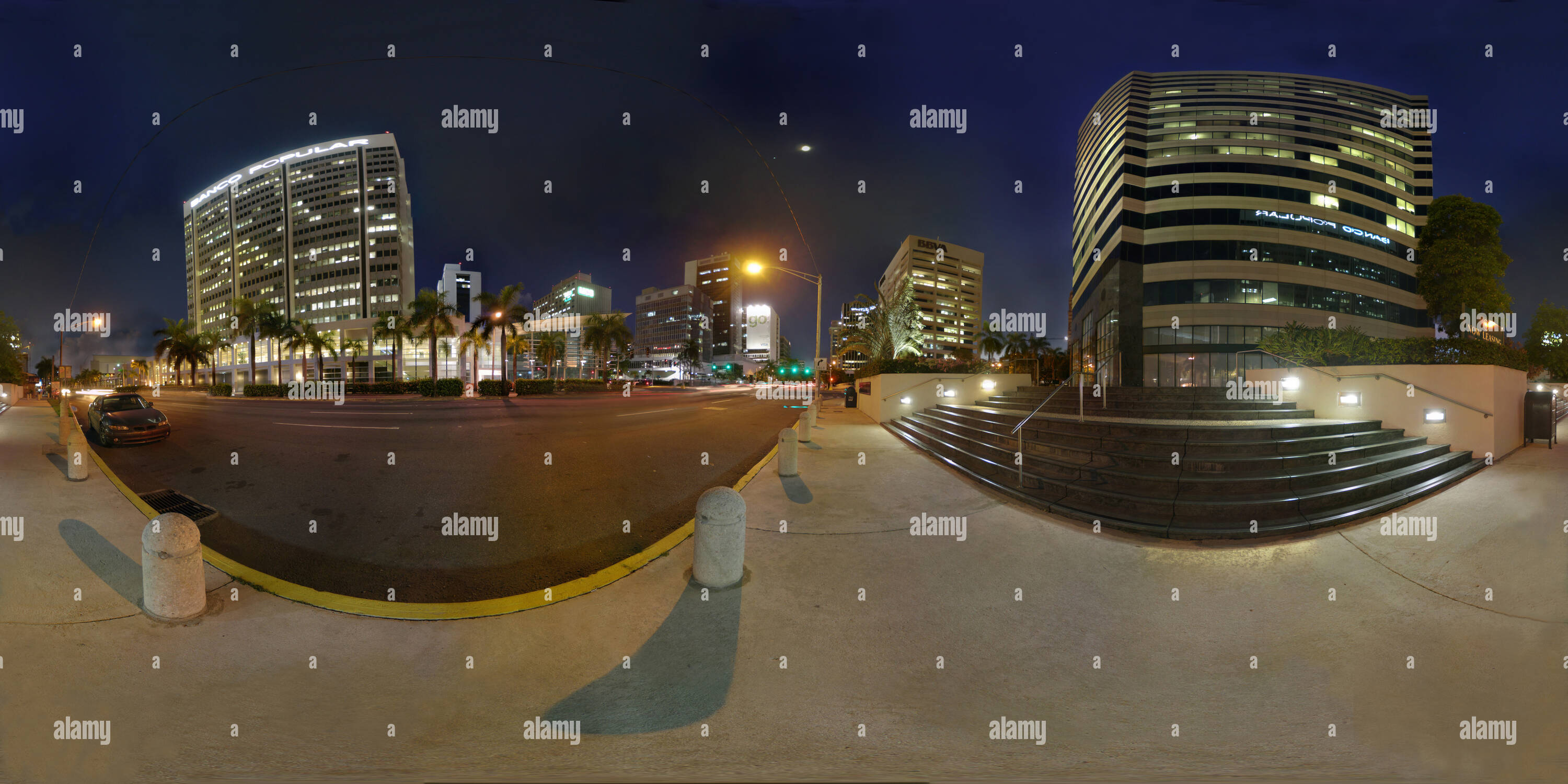 Vista panorámica en 360 grados de Hato Rey De Noche