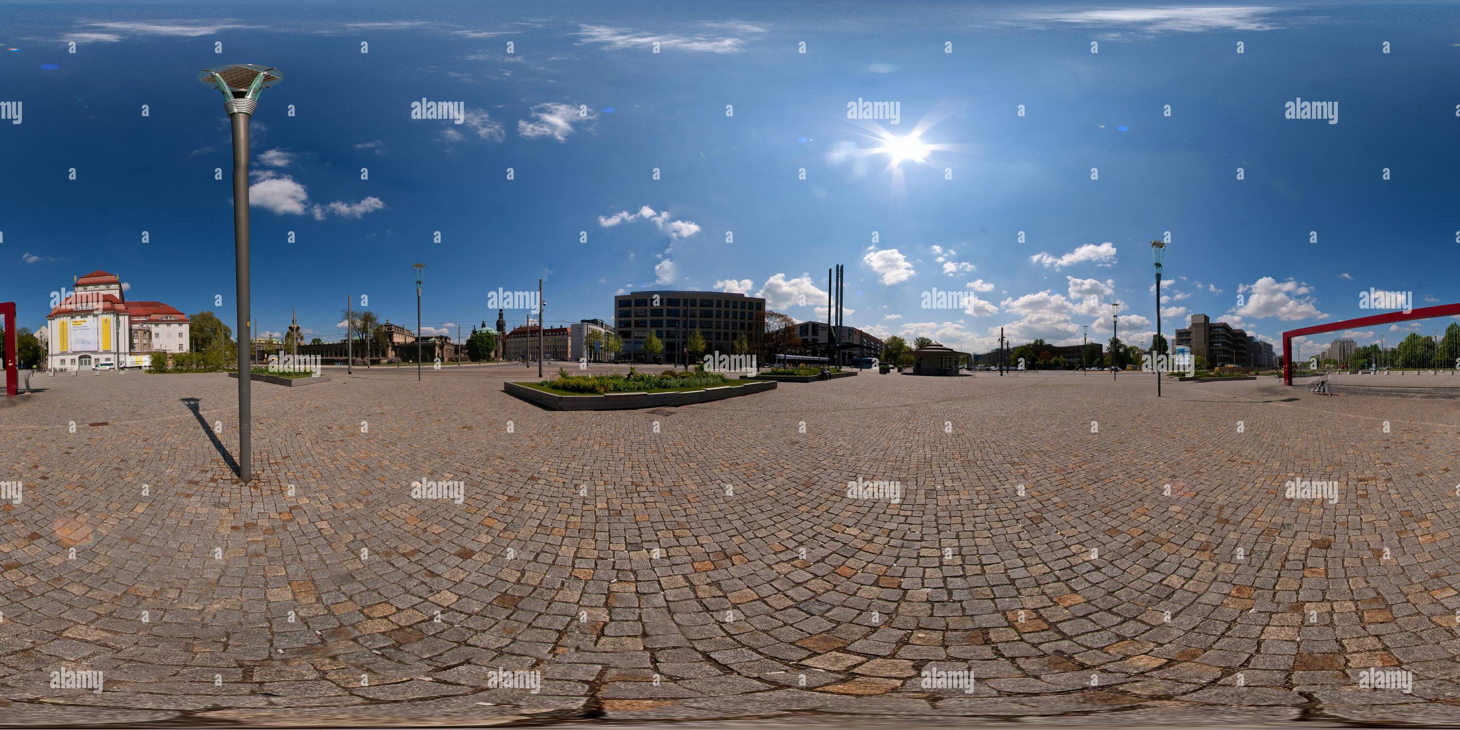 Vista panorámica en 360 grados de Postplatz Dresde